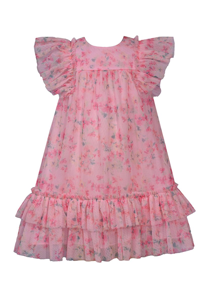 Toddler Girls Floral Mesh Float Dress