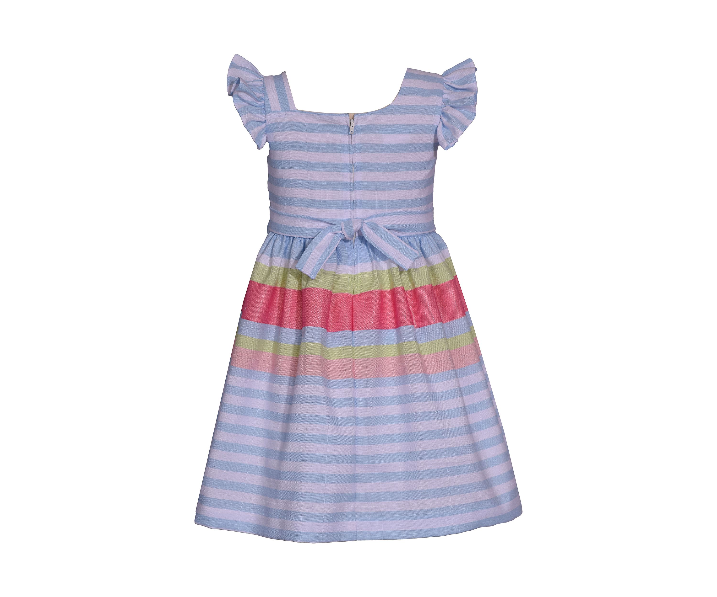 Toddler Girls Stripe Linen Dress