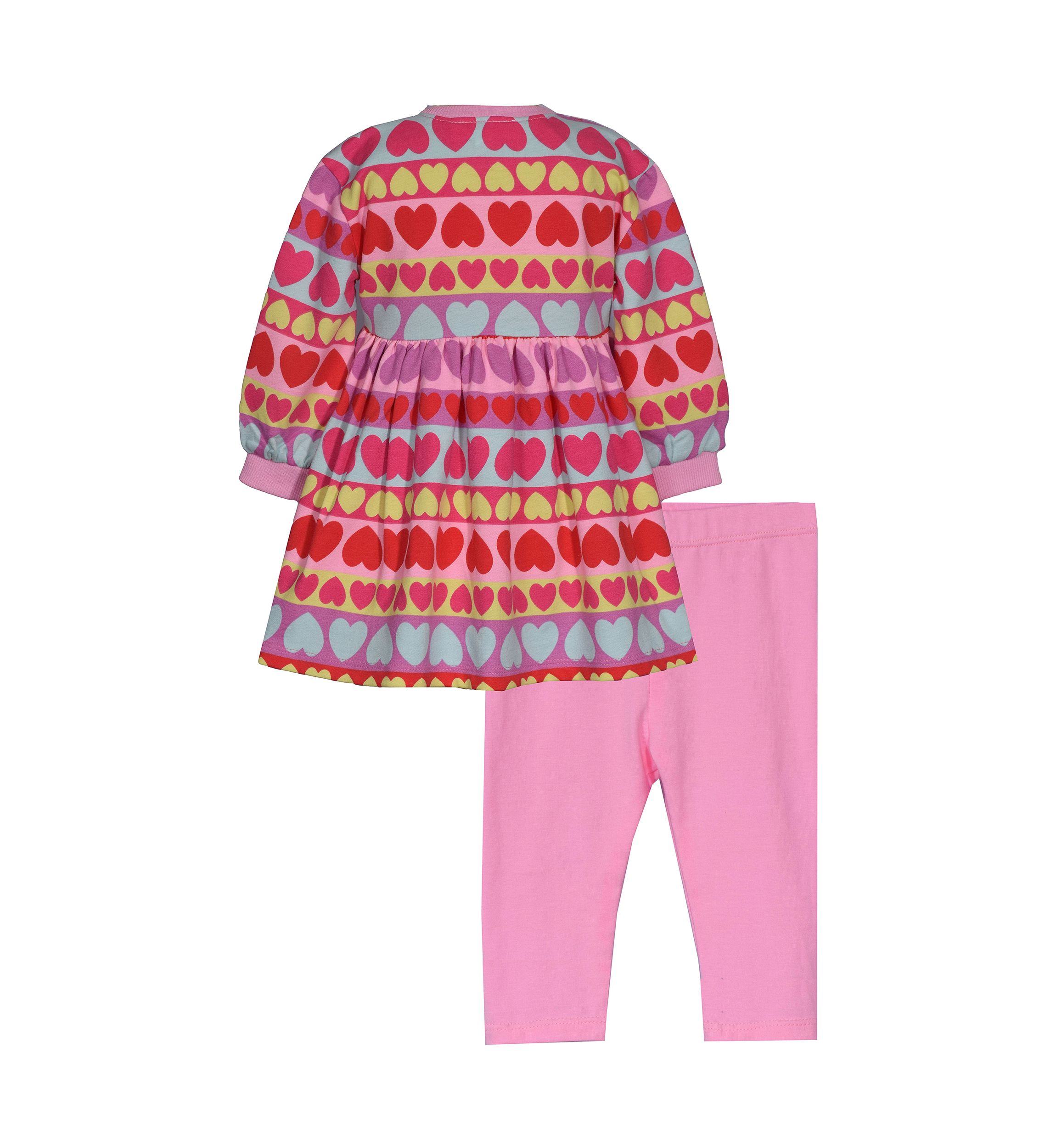 Toddler Girls Multi Heart Printed Top and Leggings Set