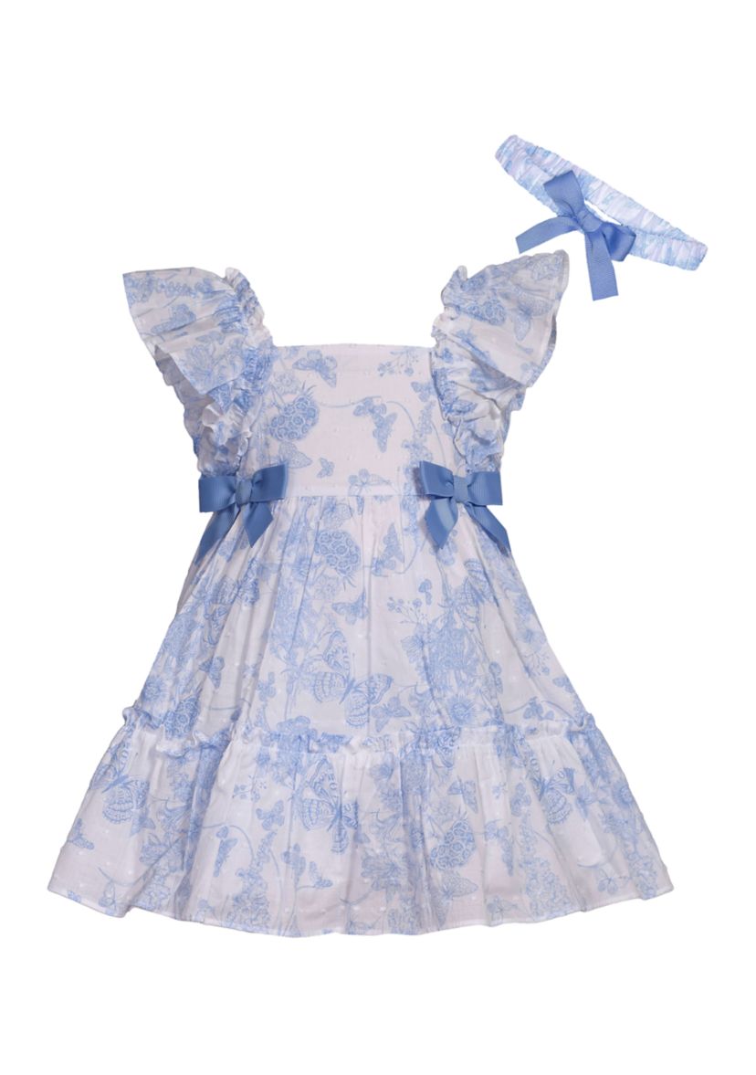 bonnie jean blue dress Bonnie Jean Big Girls One-Shoulder Floral-Toile-Printed Fit-And-Flare Dress