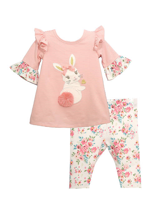 Bonnie Jean Toddler Girls Bell Sleeve Bunny Set