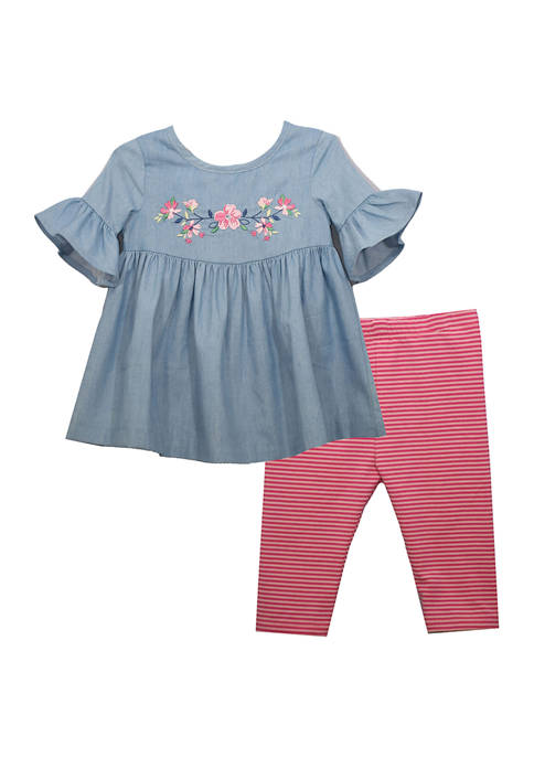 Bonnie Jean Toddler Girls Chambray Tunic and Leggings