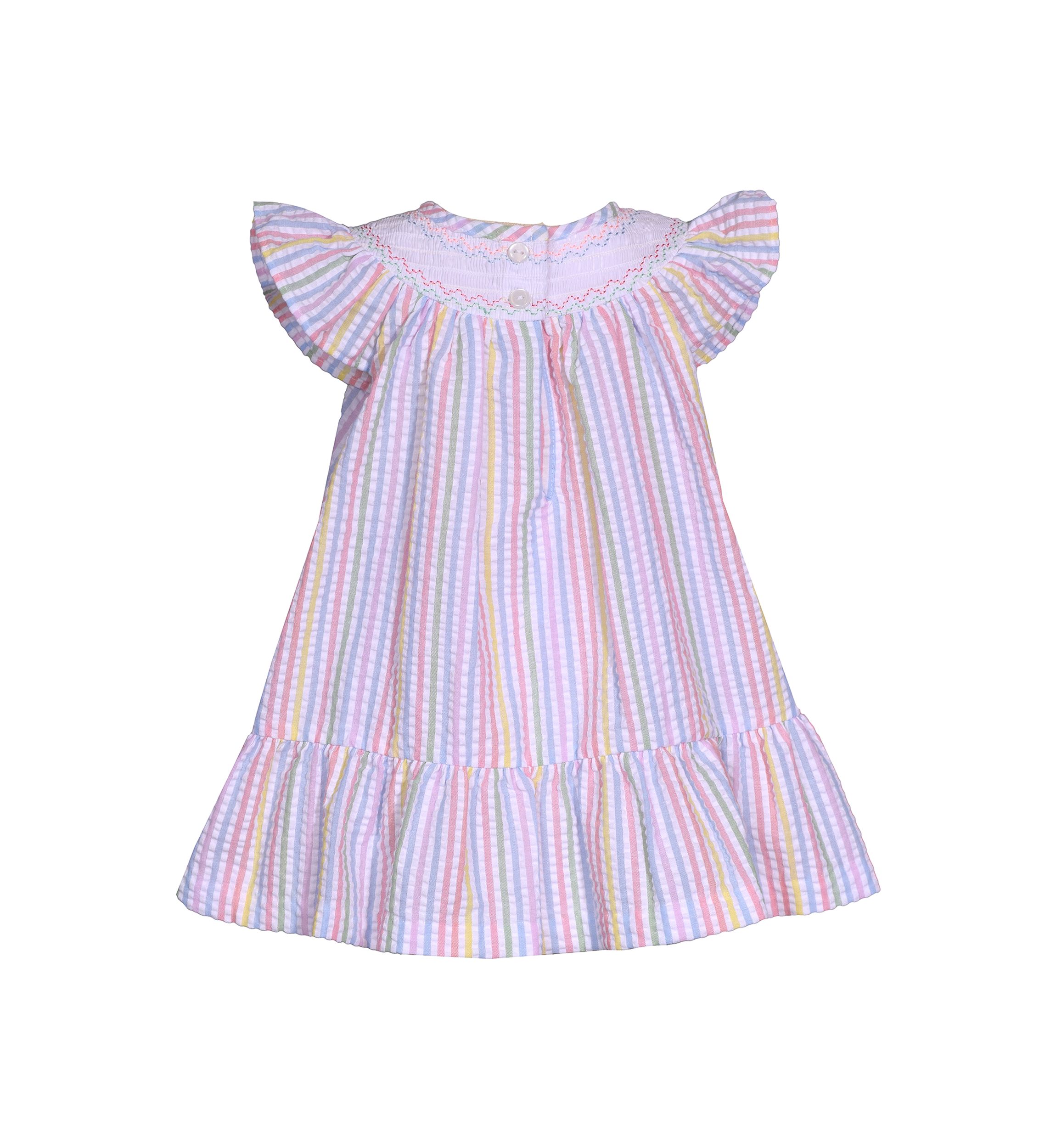 Baby Girls Striped Smocked Seersucker Dress