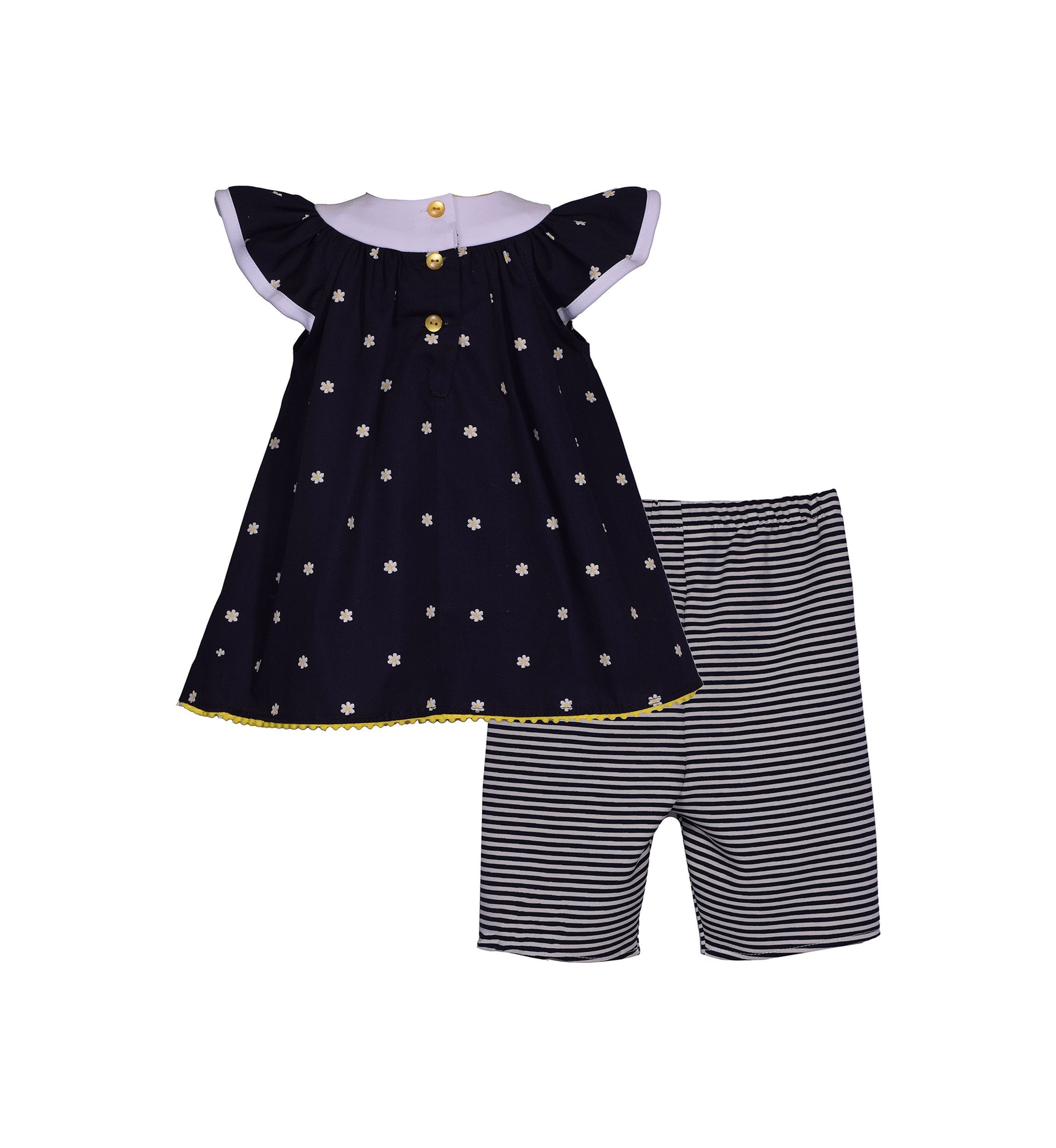 Baby Girls Ditsy Floral Top and Striped Pants Set