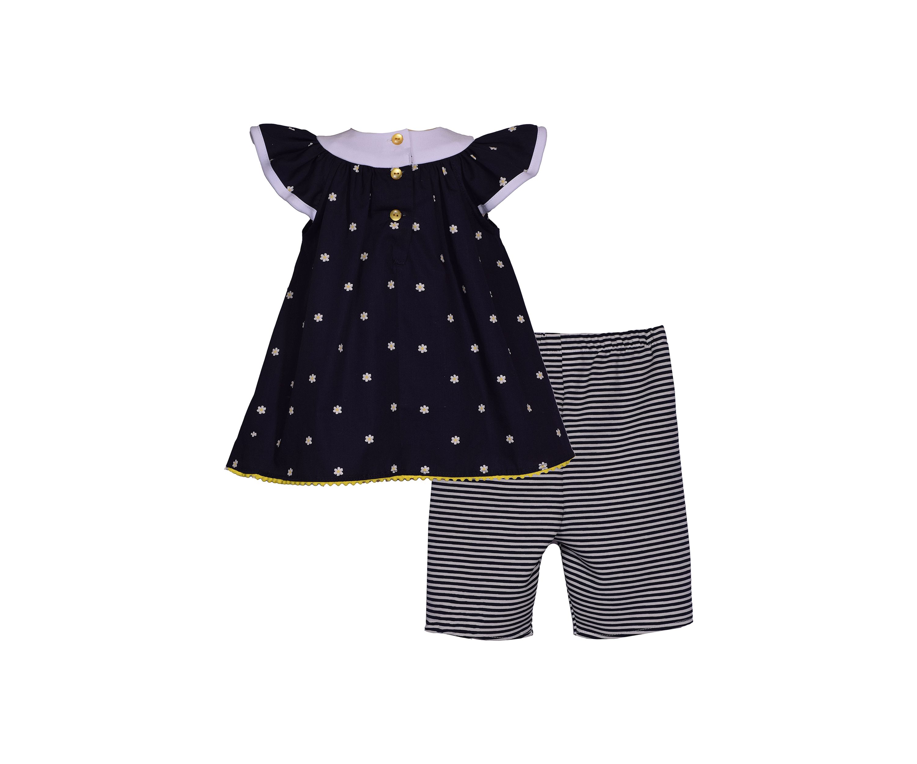 Baby Girls Ditsy Floral Top and Striped Pants Set