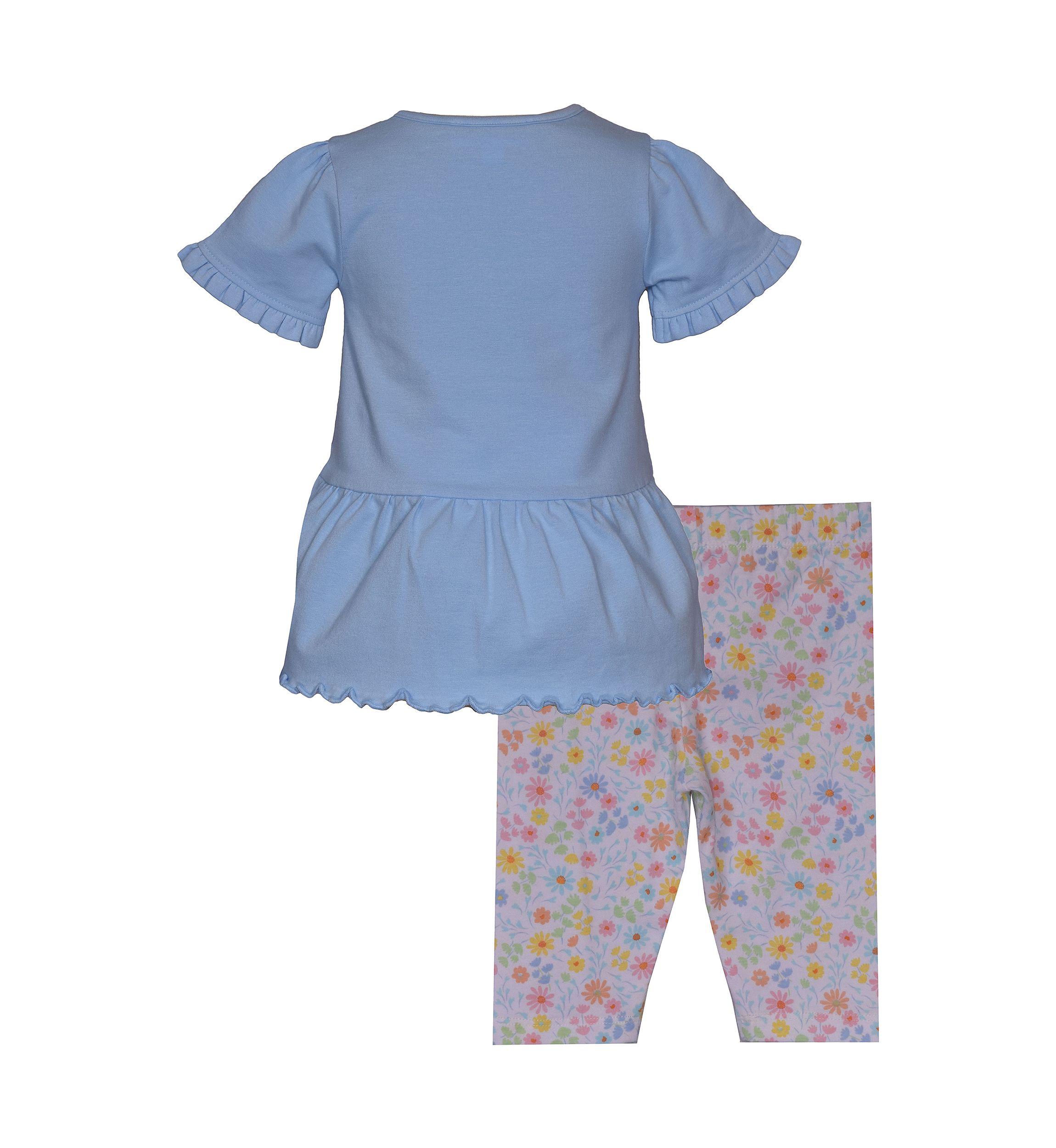 Baby Girls Floral Top and Printed Leggings Set