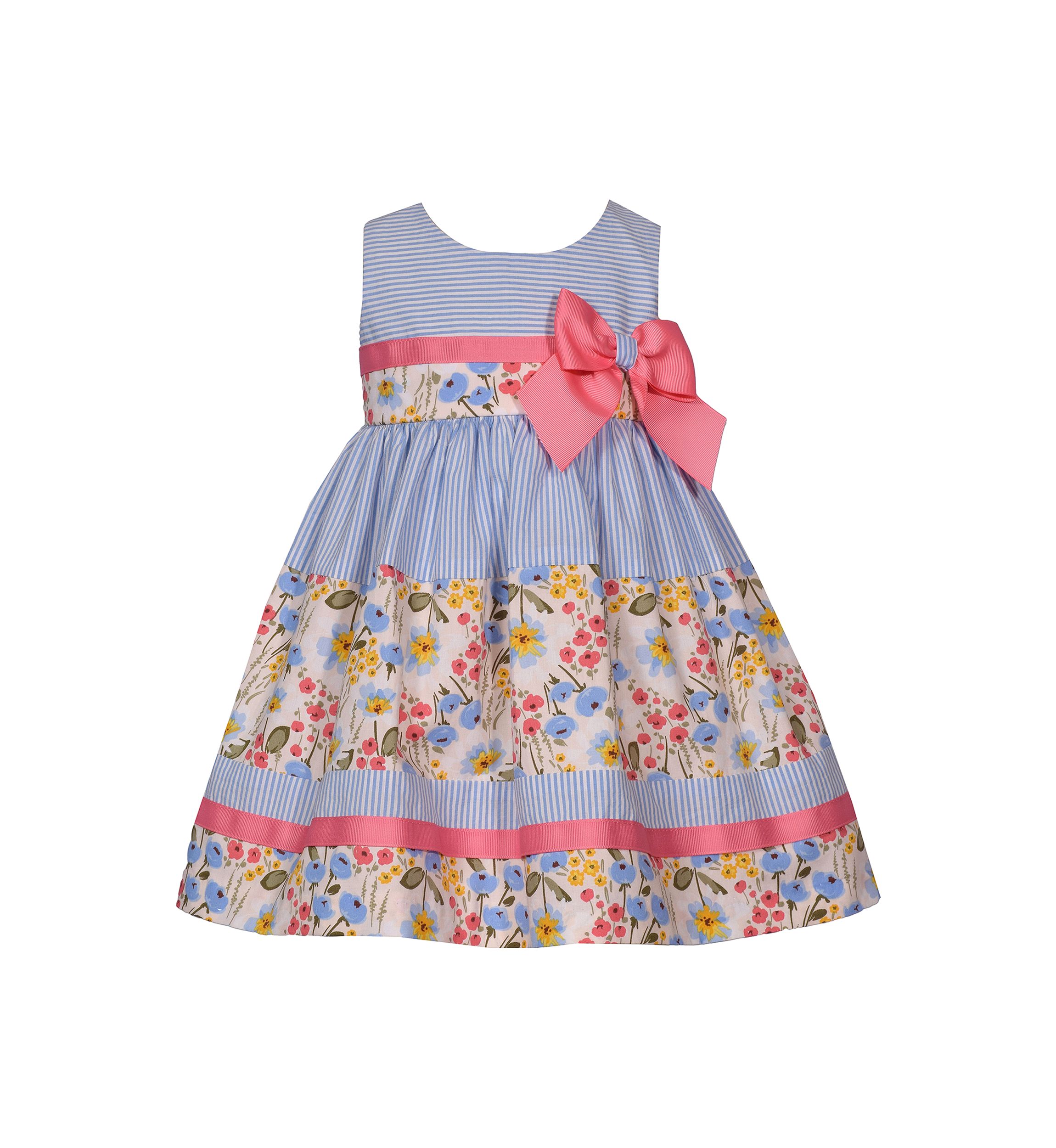 Baby Girls Sleeveless Mixed Printed Dress