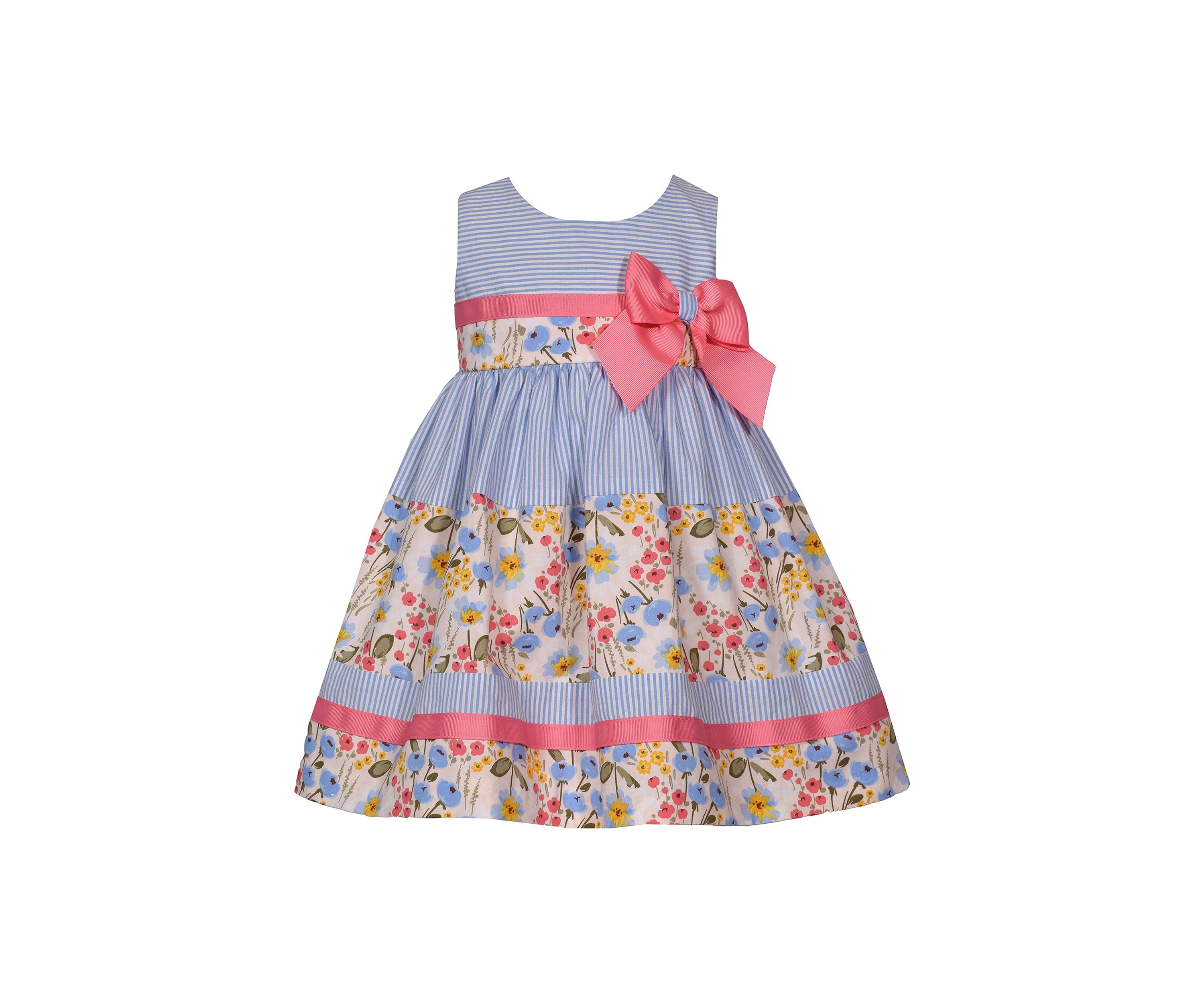 Baby Girls Sleeveless Mixed Printed Dress