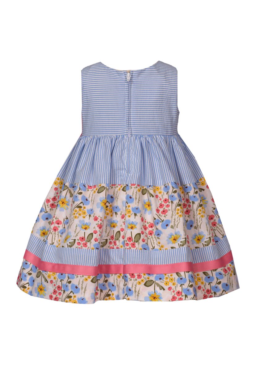 Baby Girls Sleeveless Mixed Printed Dress