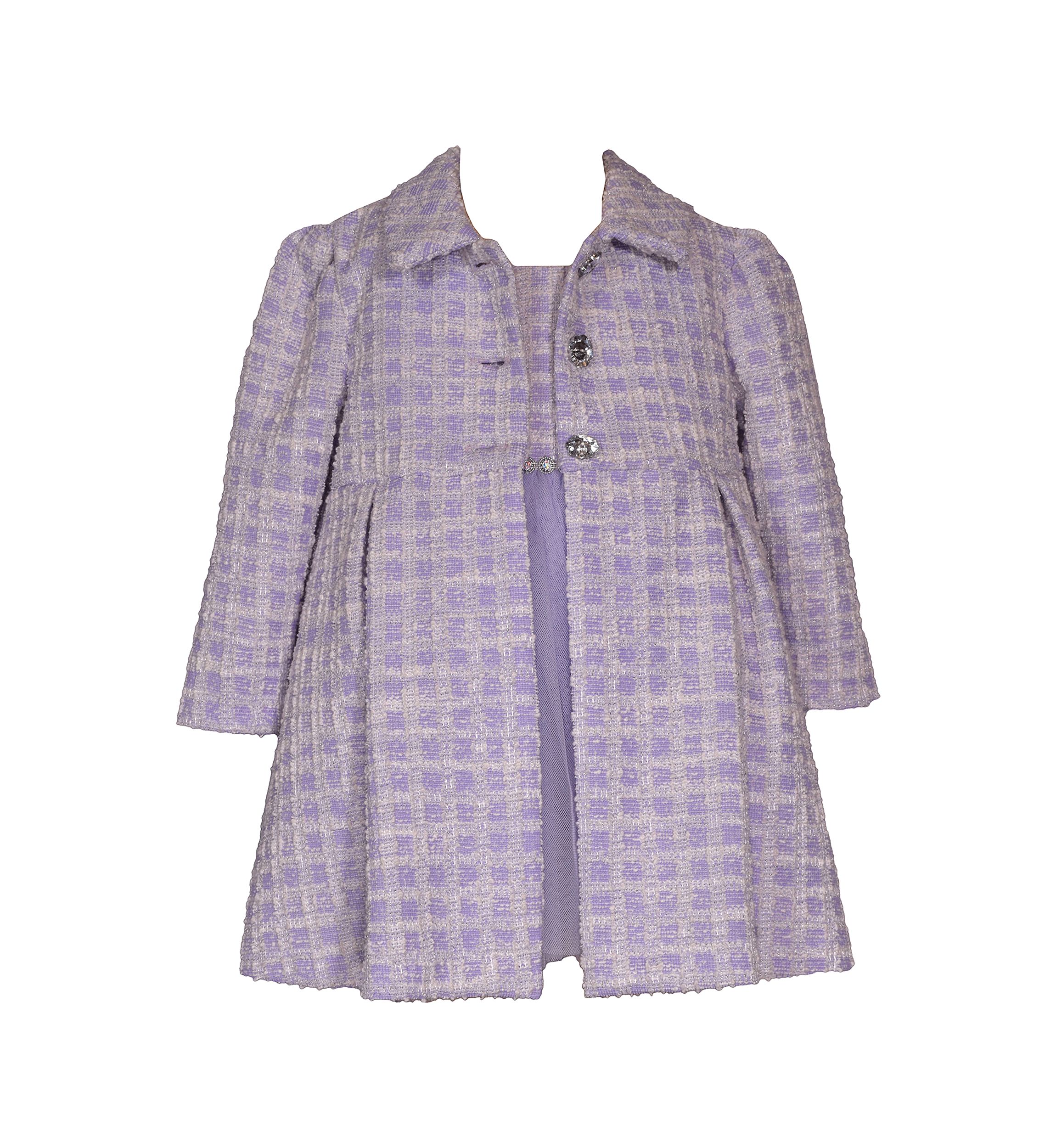 Baby Girls Bouclé Coat and Dress Set