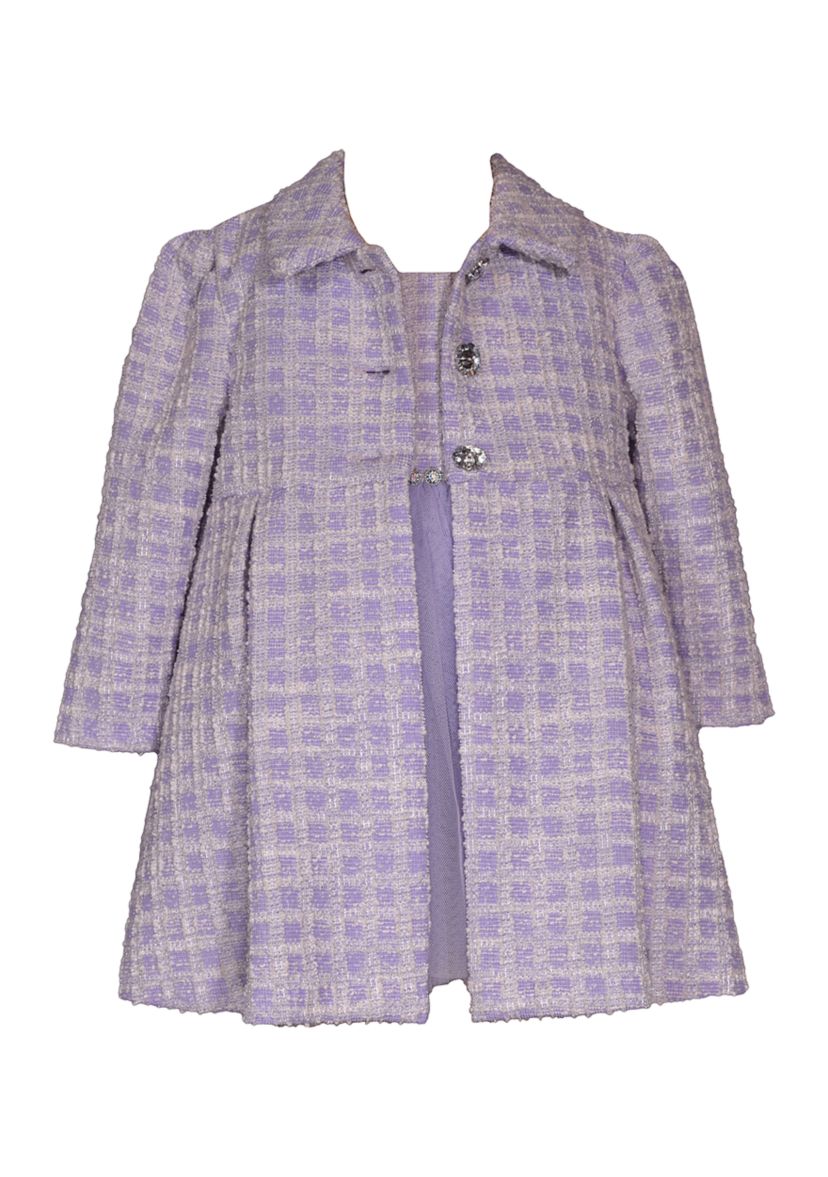 Baby Girls Bouclé Coat and Dress Set