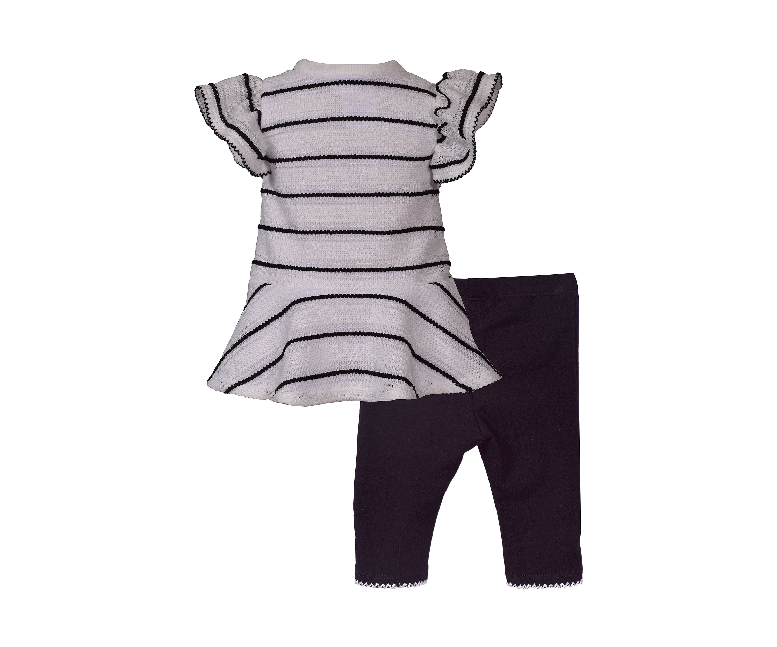 Baby Girls Stripe Polka Dot Top and Leggings Set