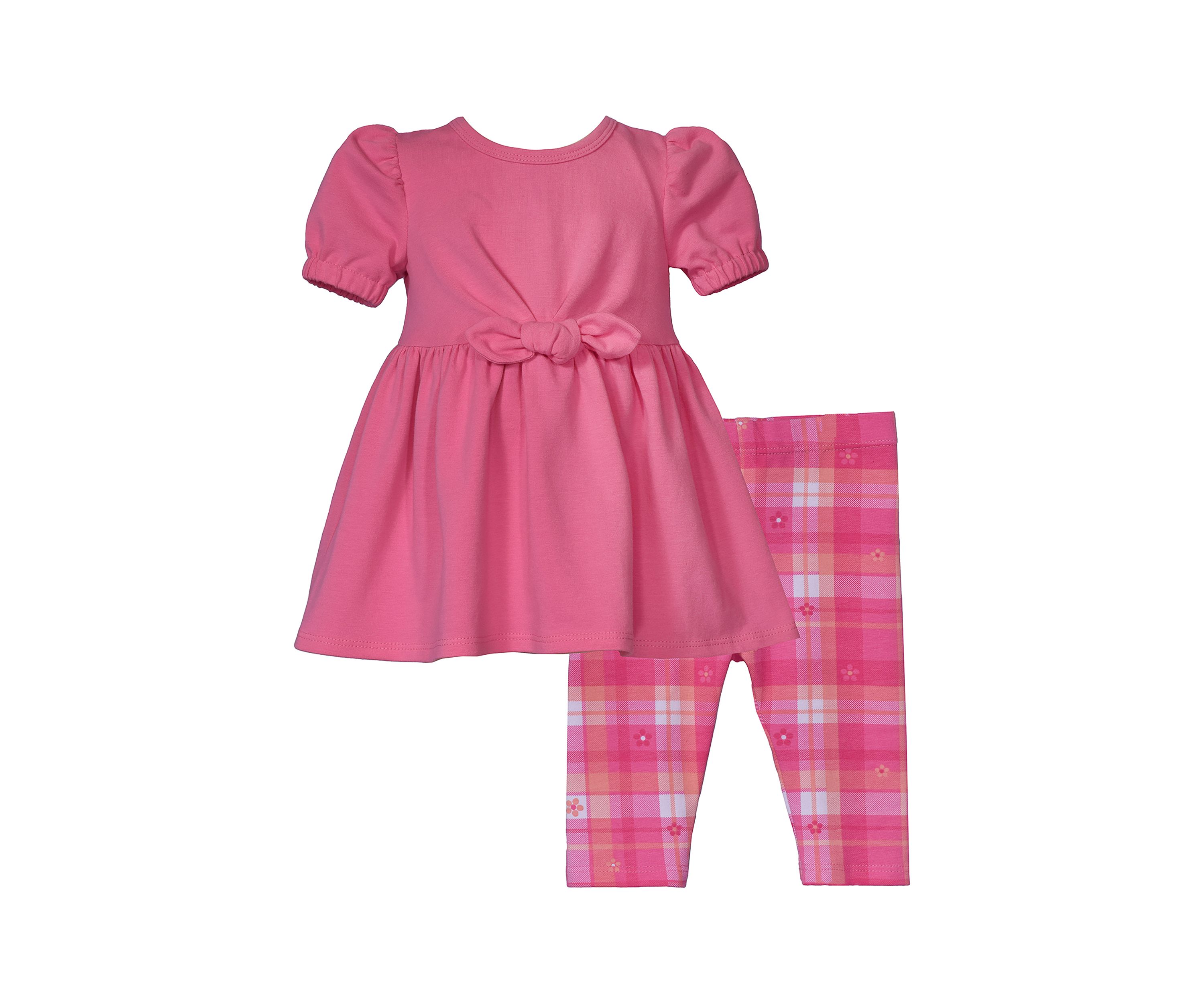 Baby Girls Bow Front Top and Printed Leggings Set