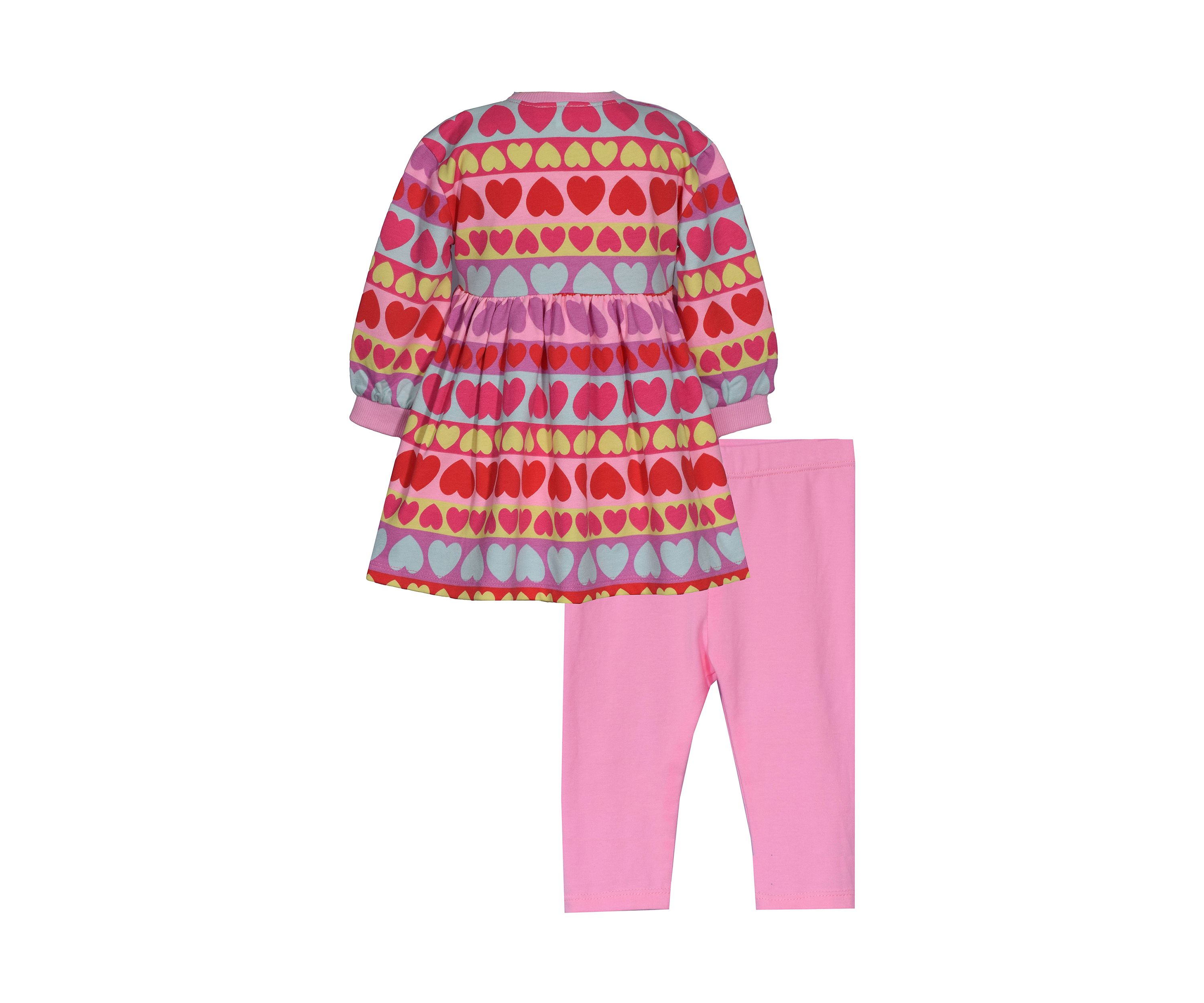 Baby Girls Multi Heart Printed Top and Leggings Set