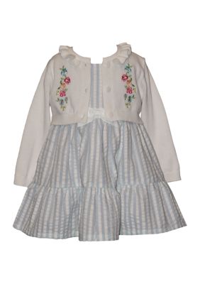 Bonnie Jean Baby Girls Floral Cardigan Dress Set
