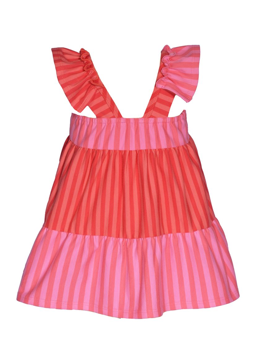 Toddler Girls Multi Stripe Color Blocked Knit Dress