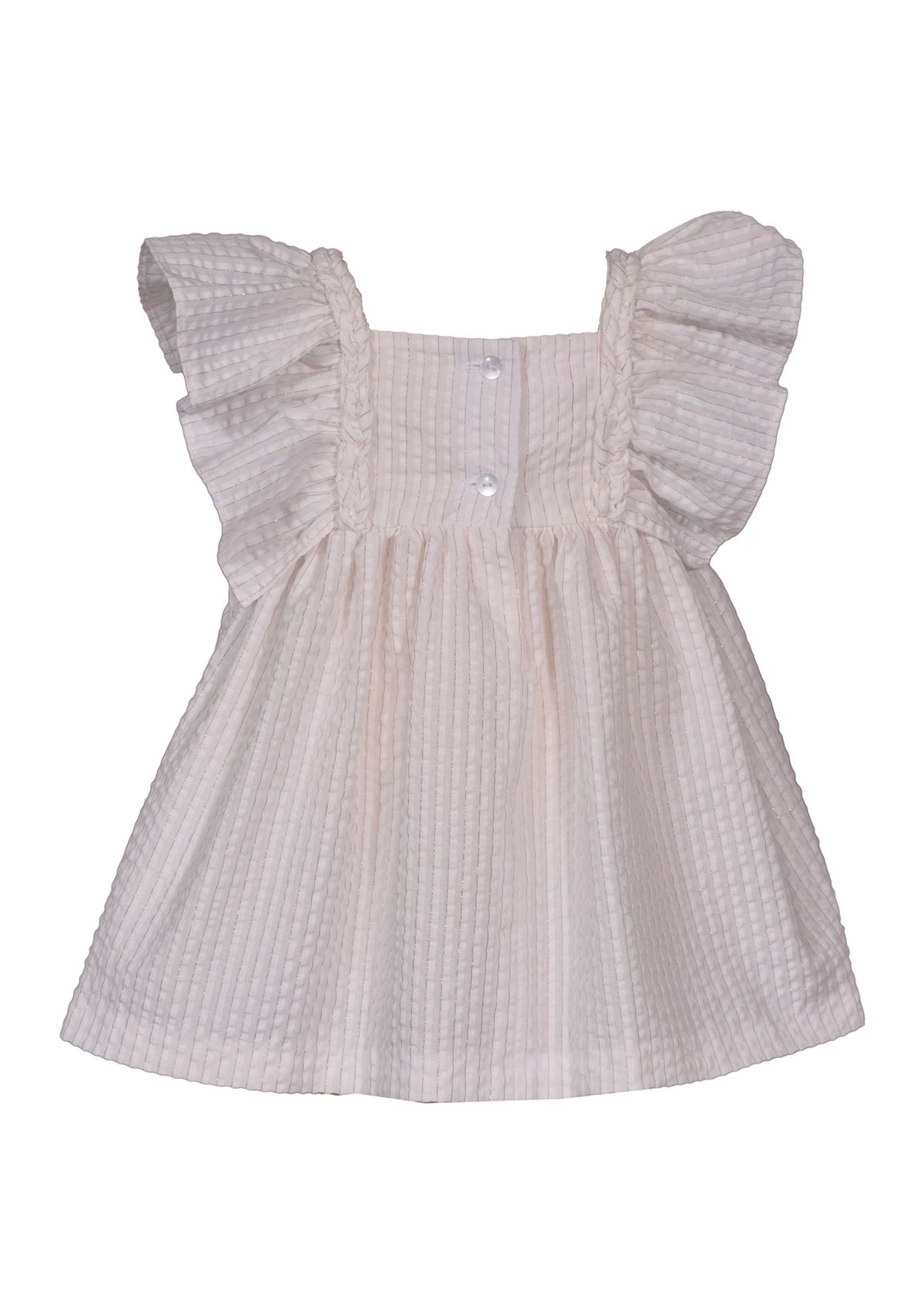 Toddler Girls Flutter Sleeve Seersucker Lurex Dress
