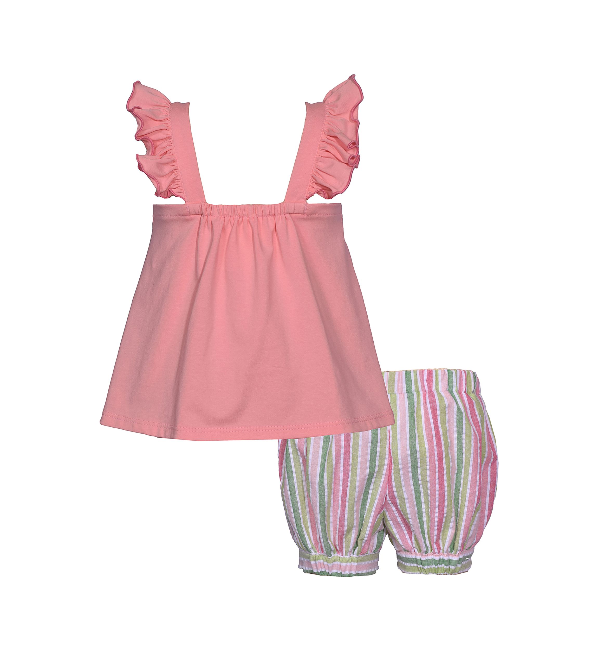 Toddler Girls 2 Piece Ladybug Bubble Shorts Set