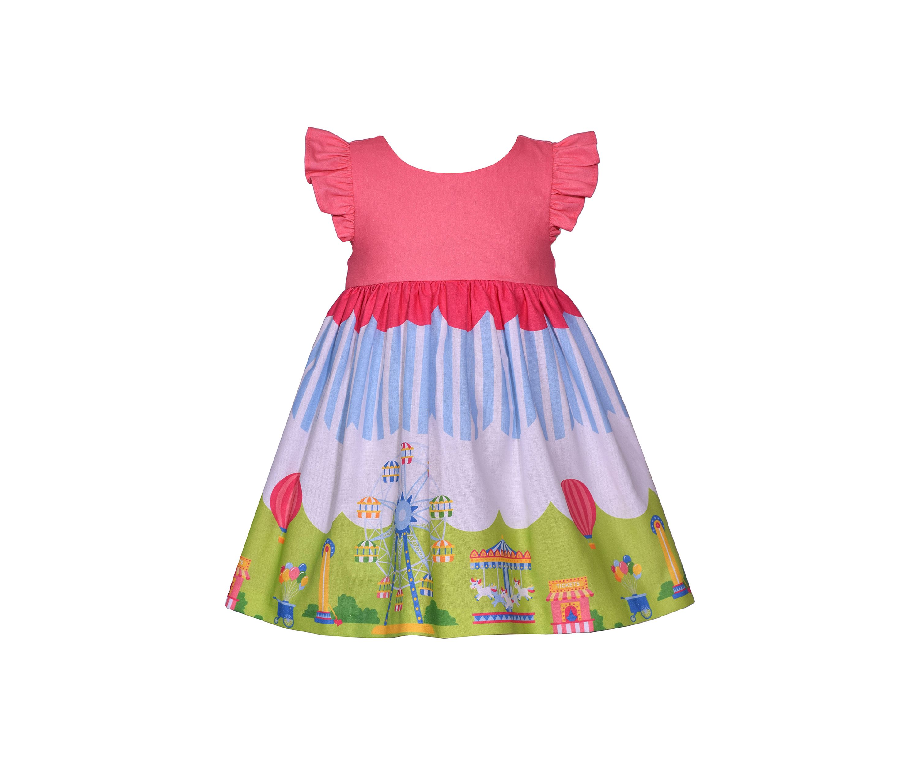 Toddler Girls Flutter Sleeve Carnival Dress