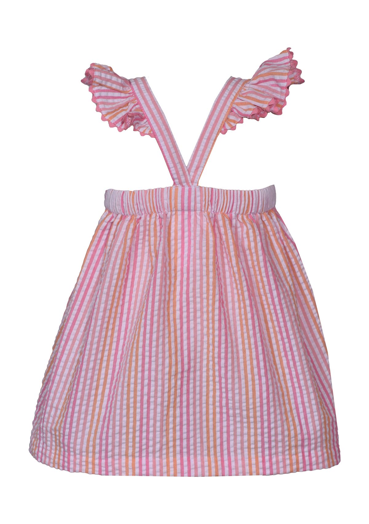 Toddler Girls Stripe Flamingo Embroidered Dress