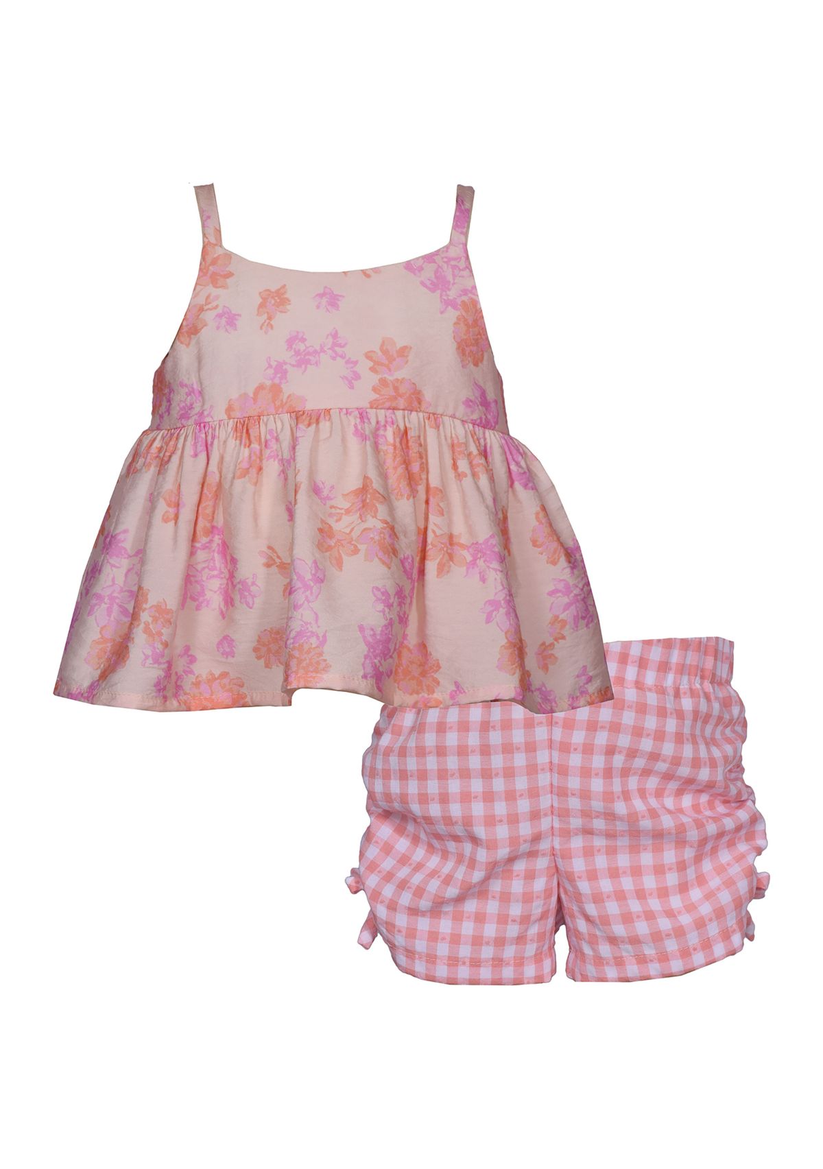 Toddler Girls Floral Printed Top and Cinched Shorts Set