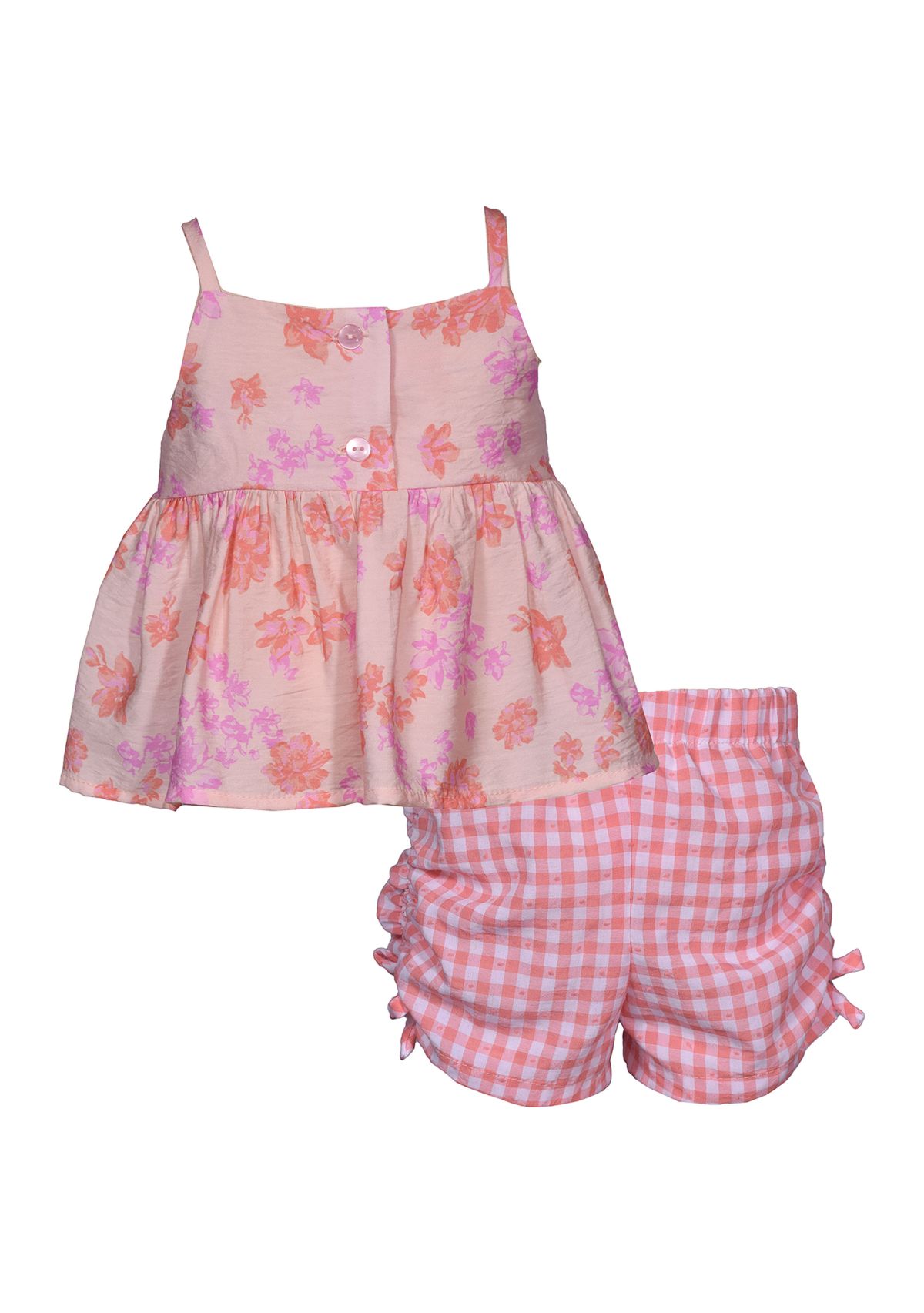 Toddler Girls Floral Printed Top and Cinched Shorts Set