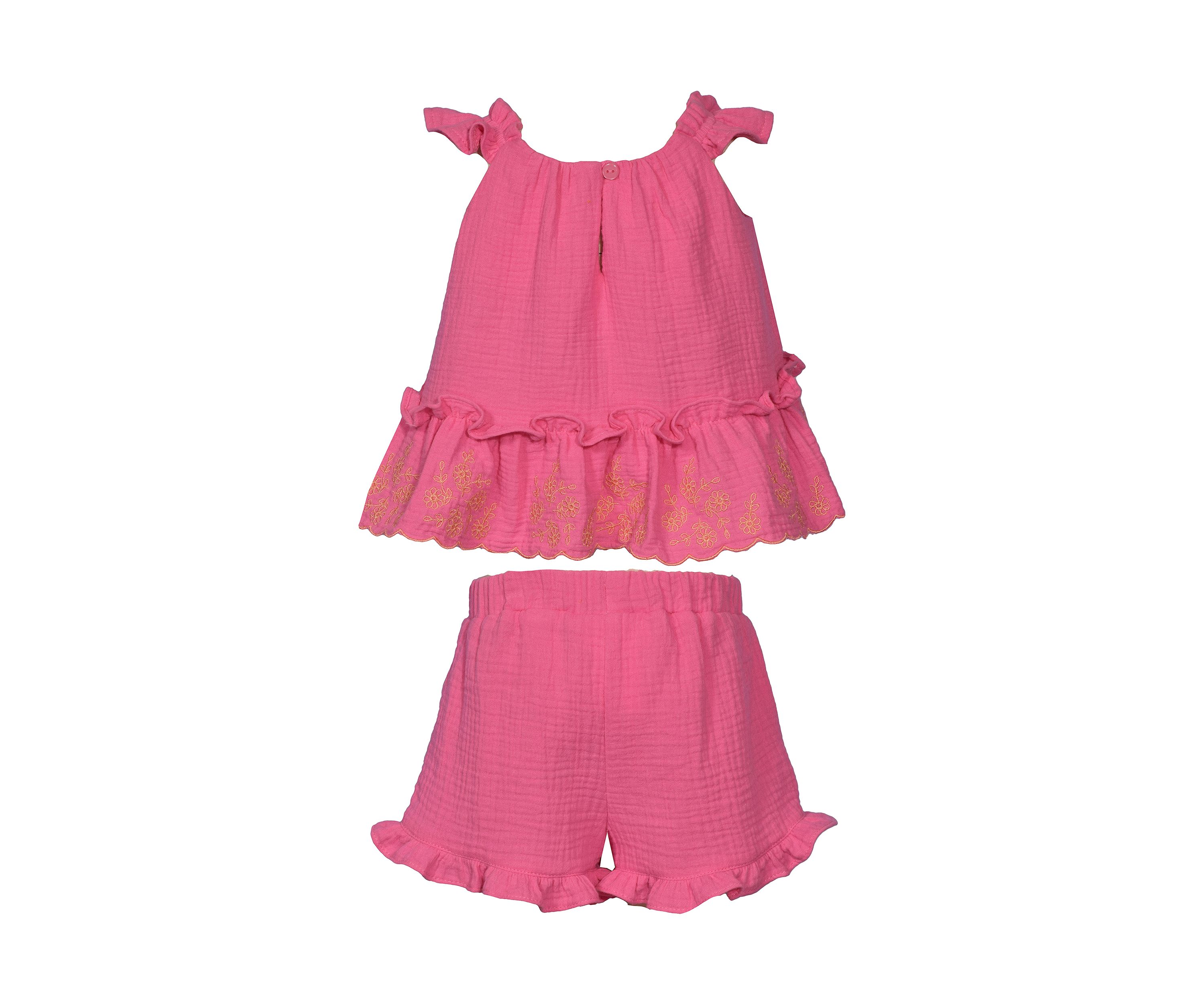Toddler Girls Two Piece Floral Gauze Set