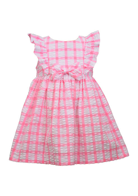  Baby Girls Plaid Seersucker Dress