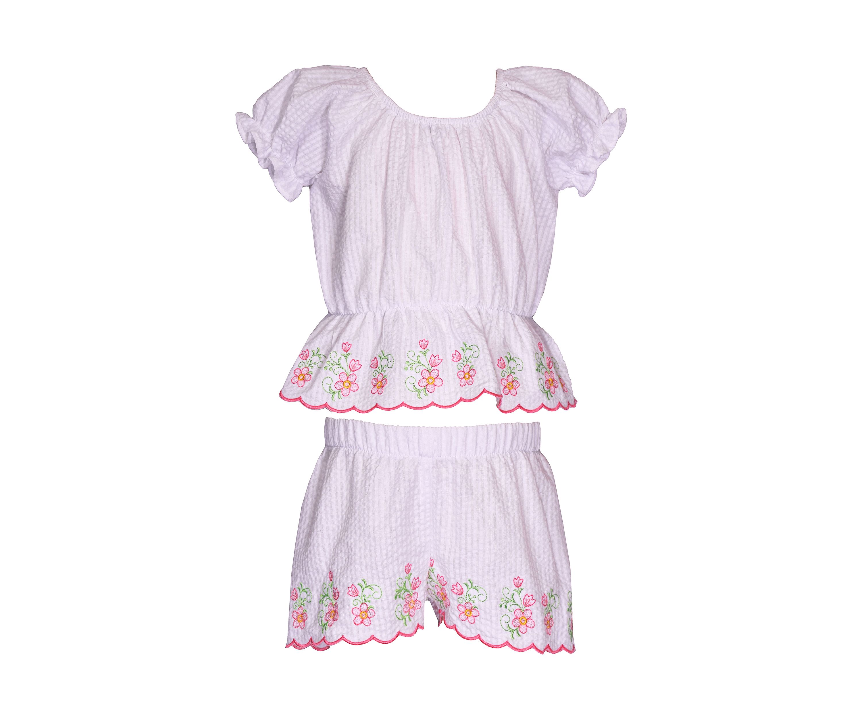 Baby Girls Scalloped Hem Shorts Set