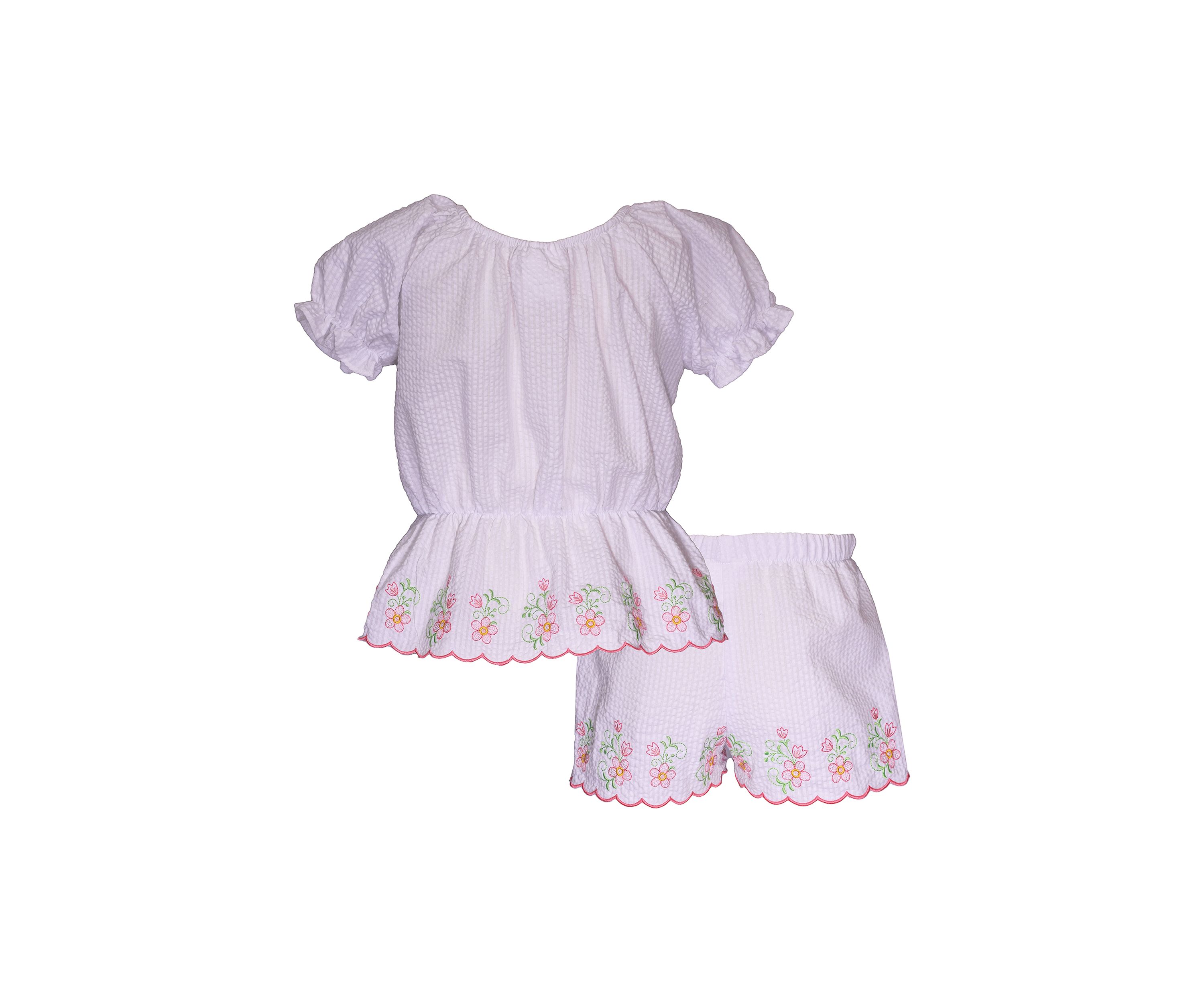 Baby Girls Scalloped Hem Shorts Set