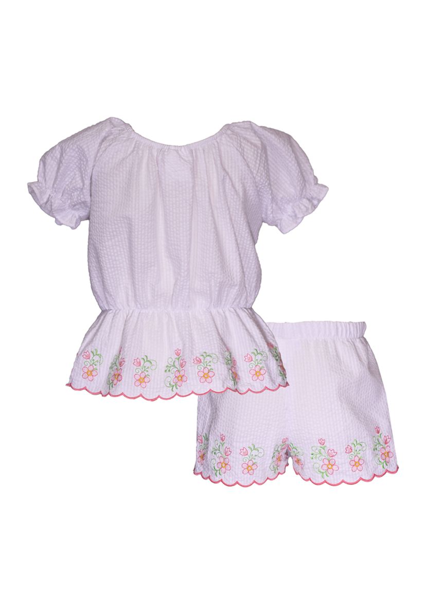 Baby Girls Scalloped Hem Shorts Set