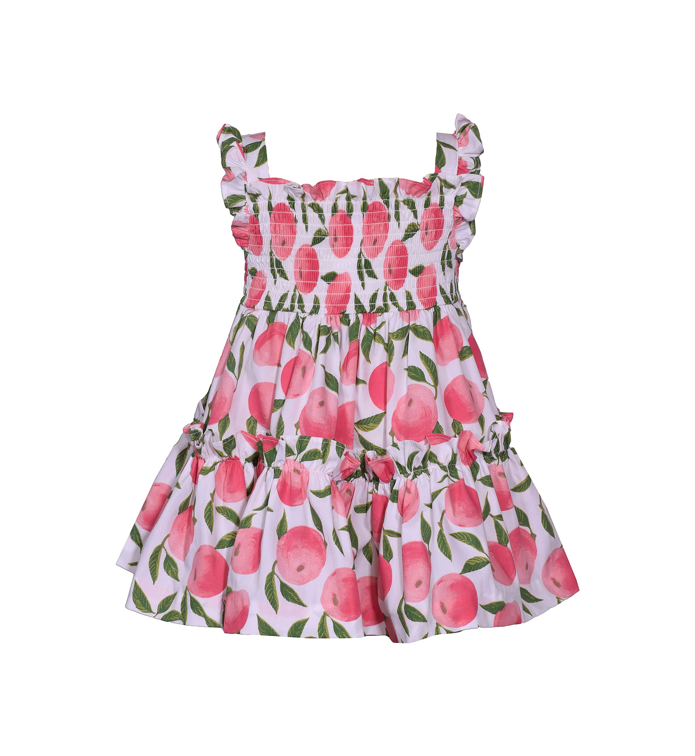 Baby Girls Flutter Sleeve Smocked Peach Dress