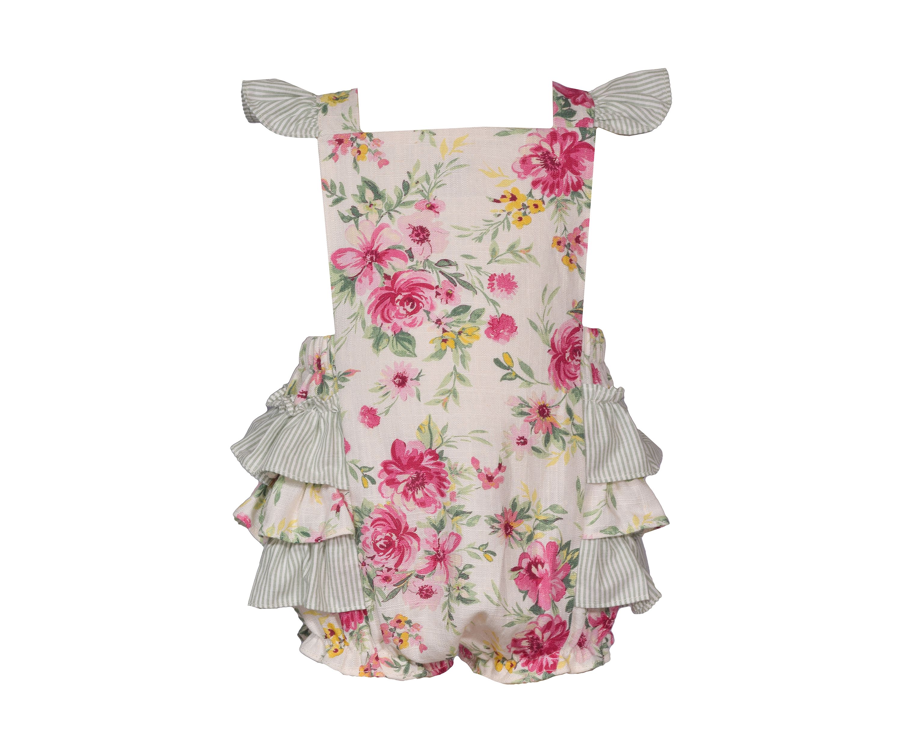 Baby Girls Flutter Sleeve Floral Printed Bodysuit