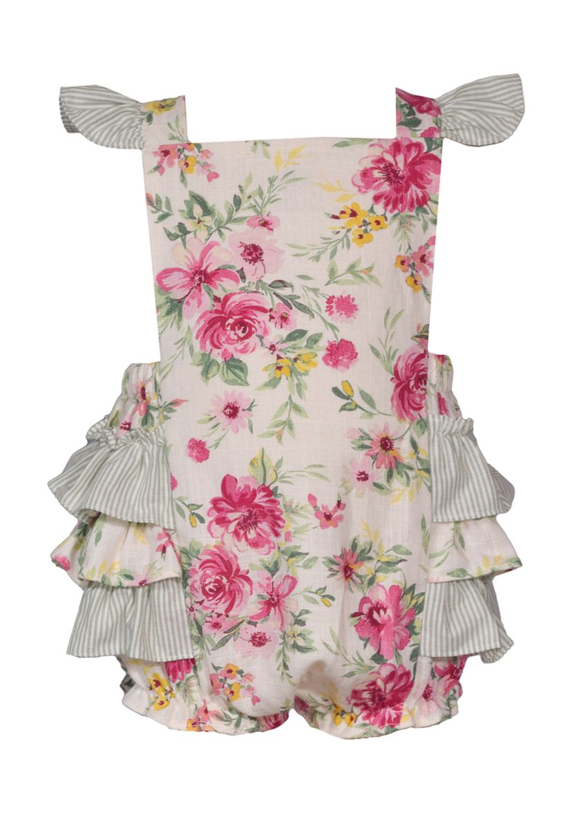 Baby Girls Flutter Sleeve Floral Printed Bodysuit