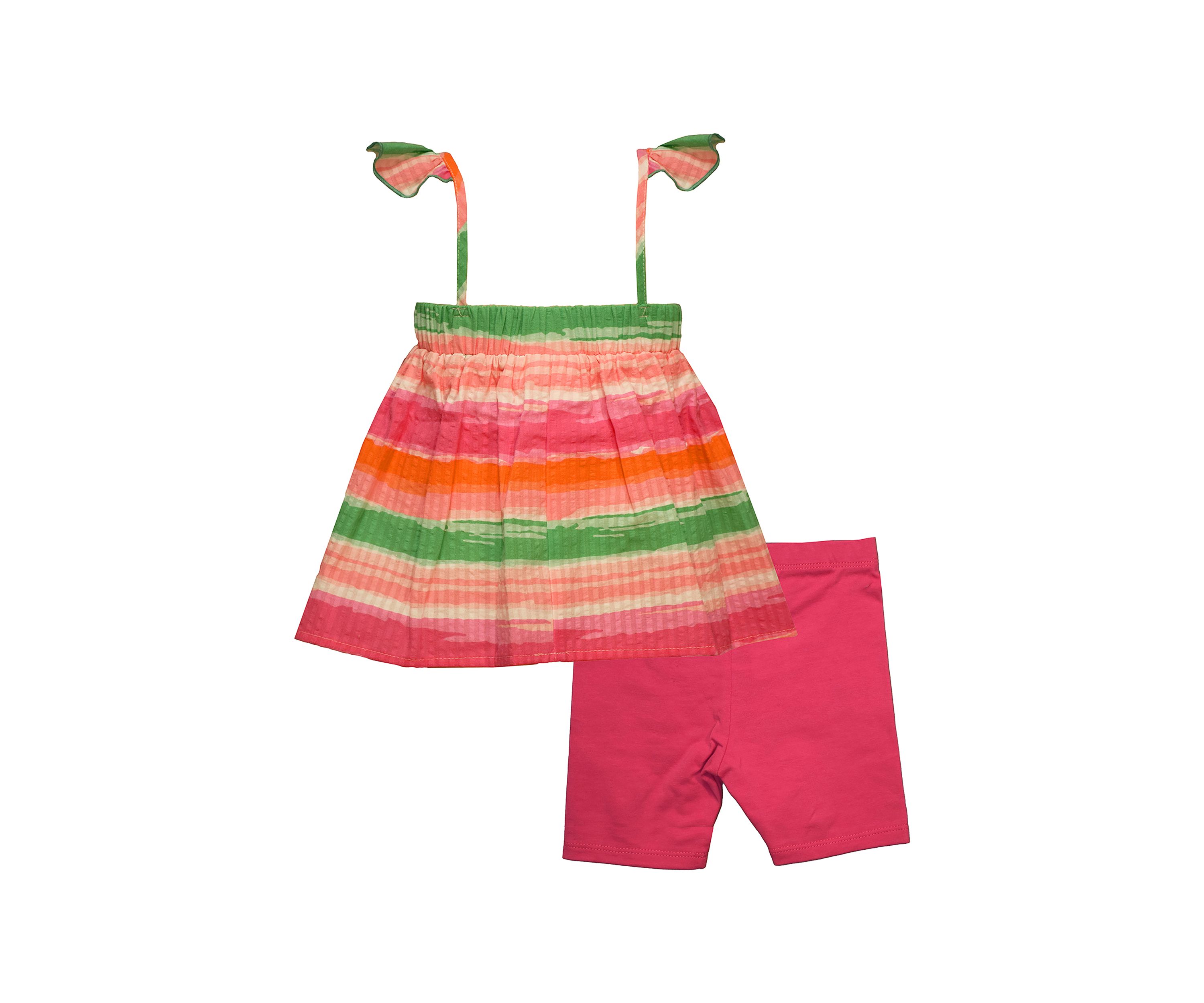 Baby Girls Printed Top and Solid Shorts Set