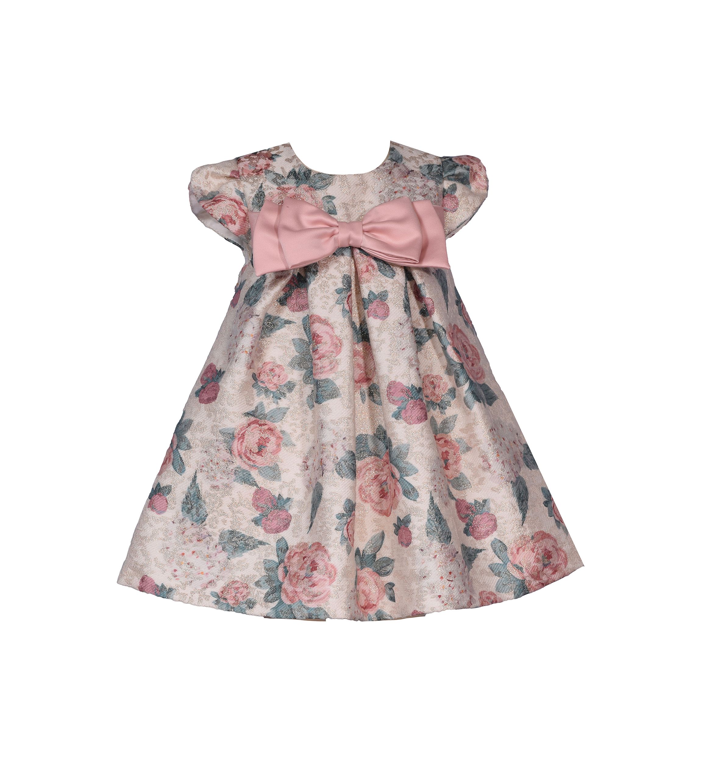 Toddler Girls Floral Printed Jacquard Dress