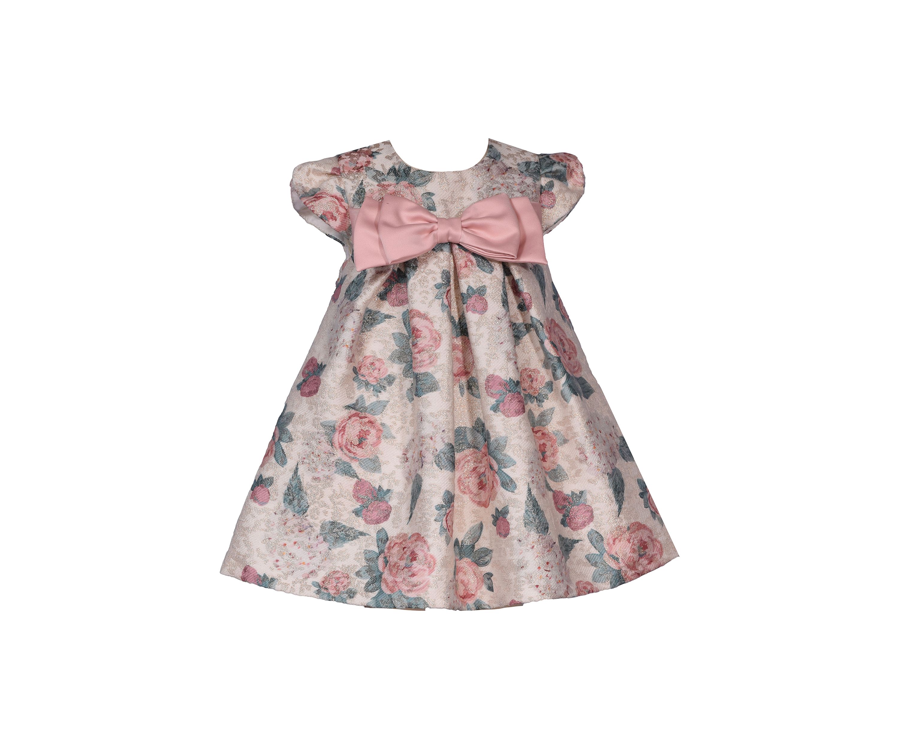 Toddler Girls Floral Printed Jacquard Dress