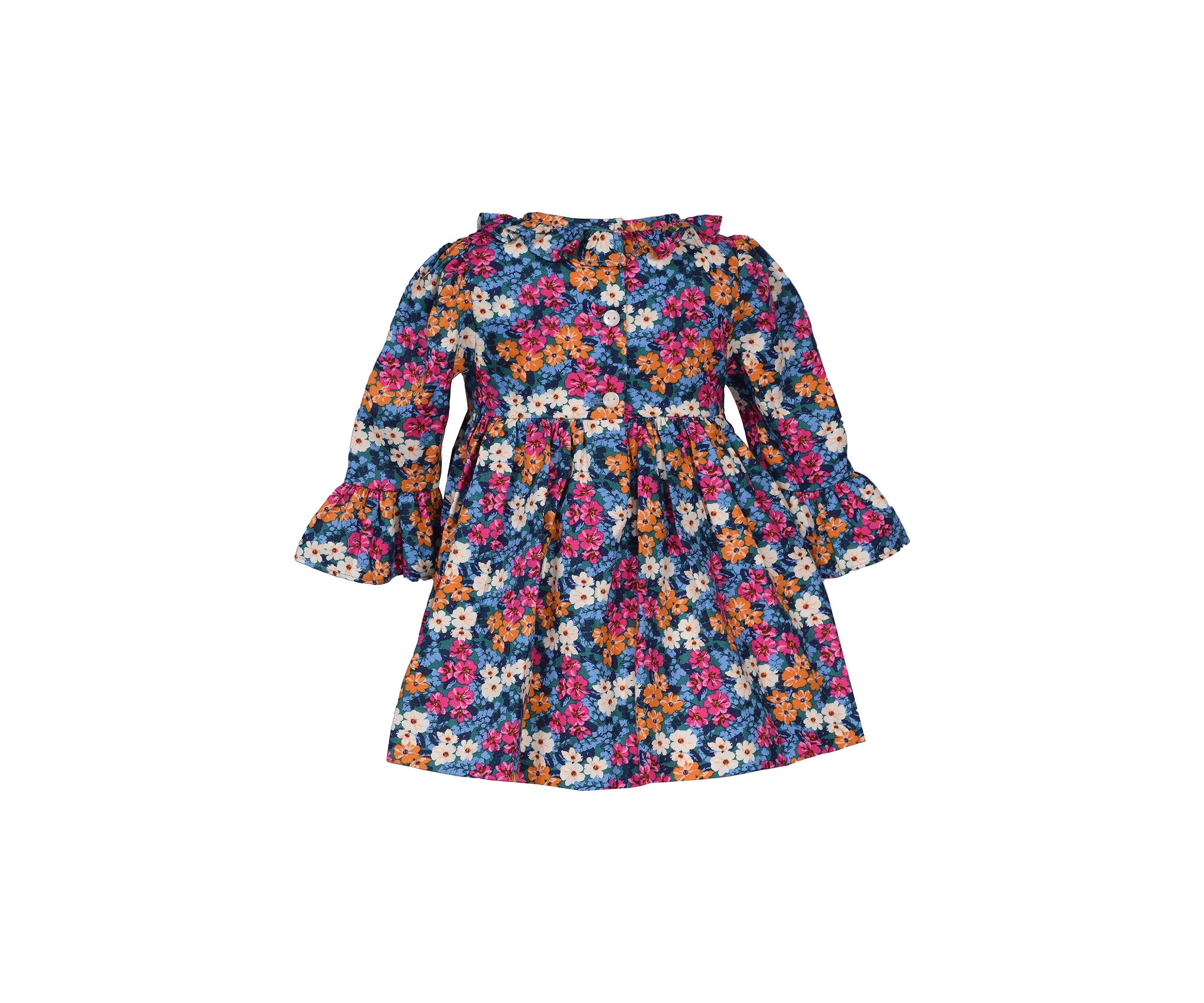 Toddler Girls Floral Printed Smocked Dress