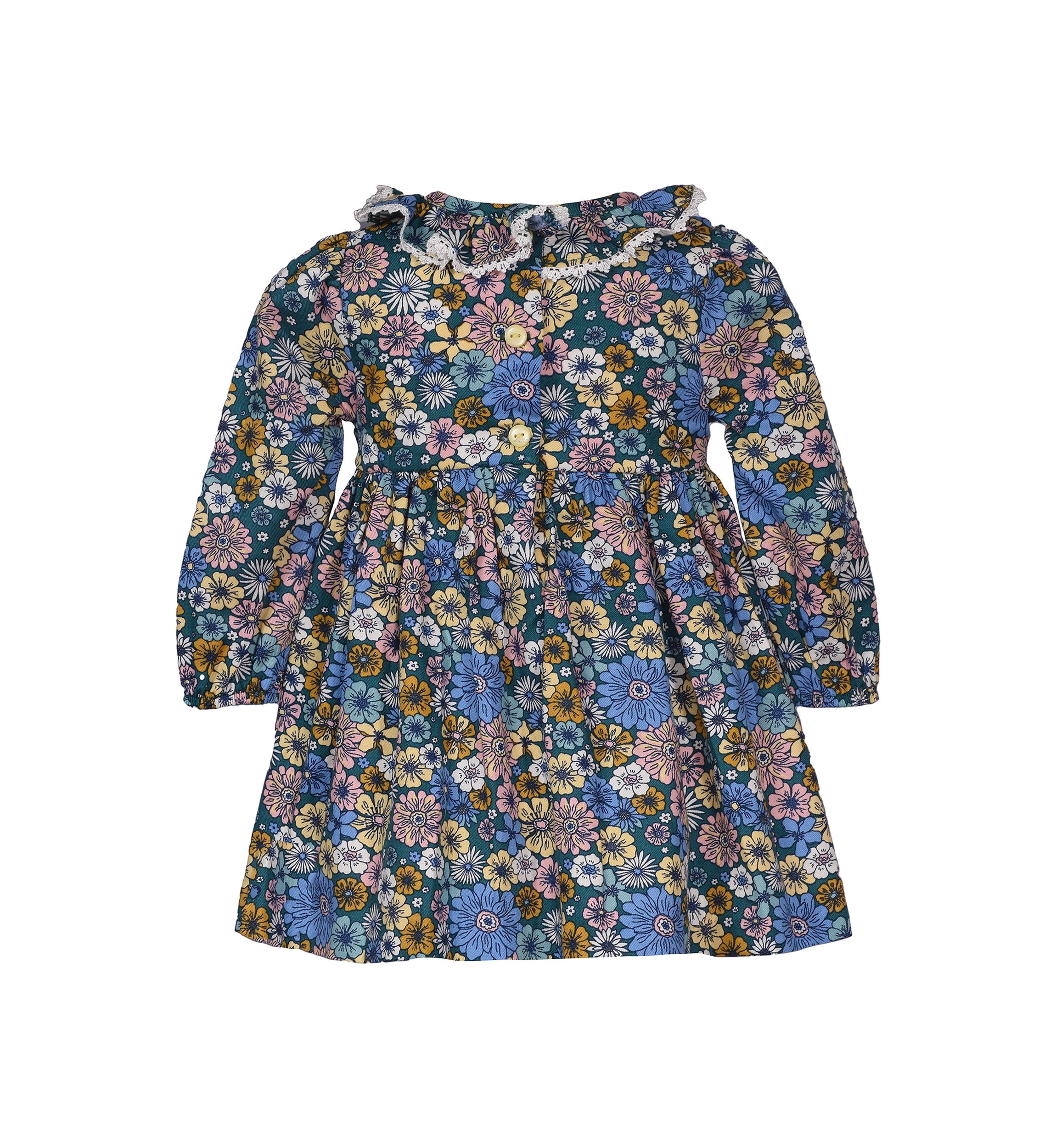 Toddler Girls Floral Printed Smocked Dress