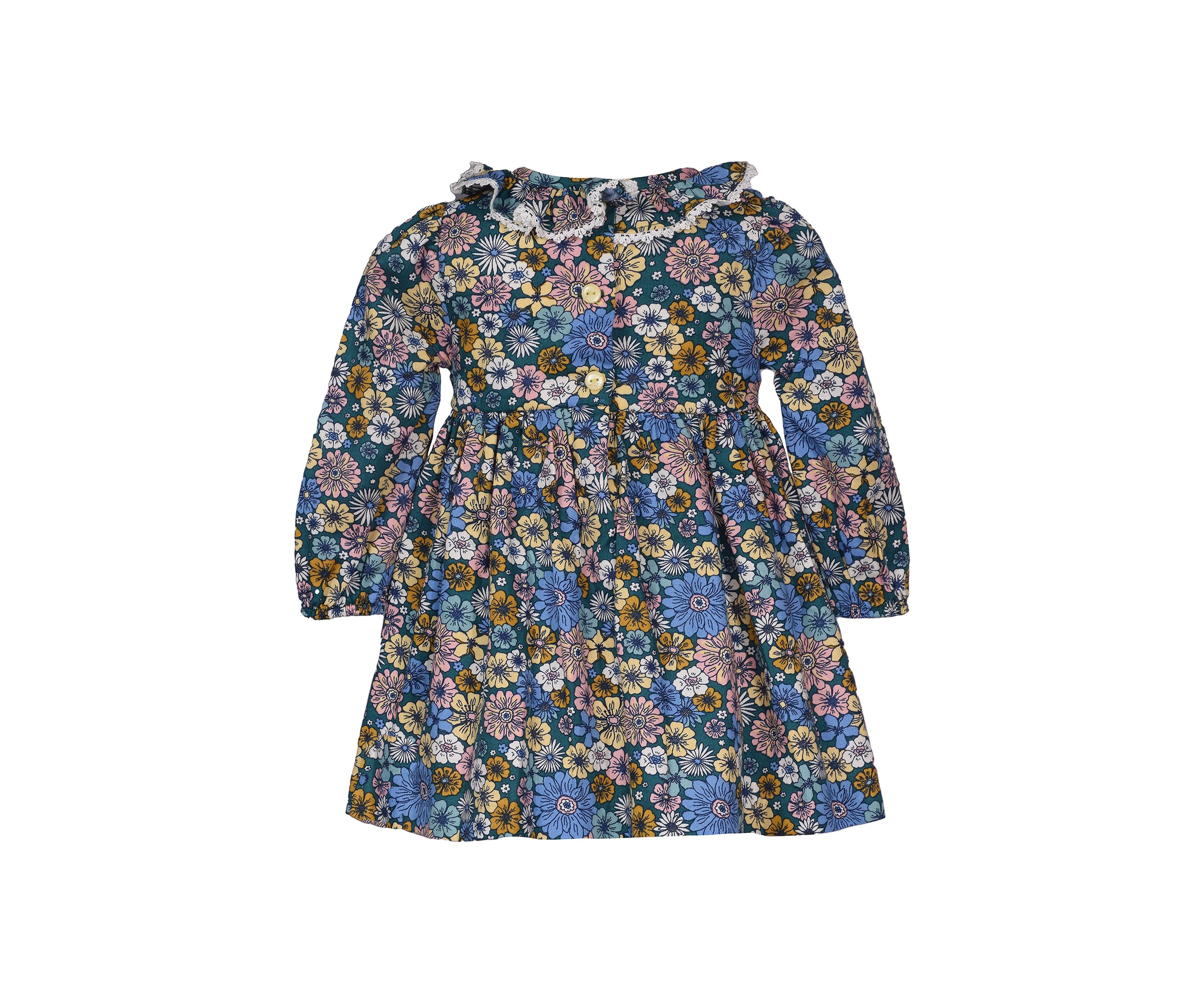 Toddler Girls Floral Printed Smocked Dress