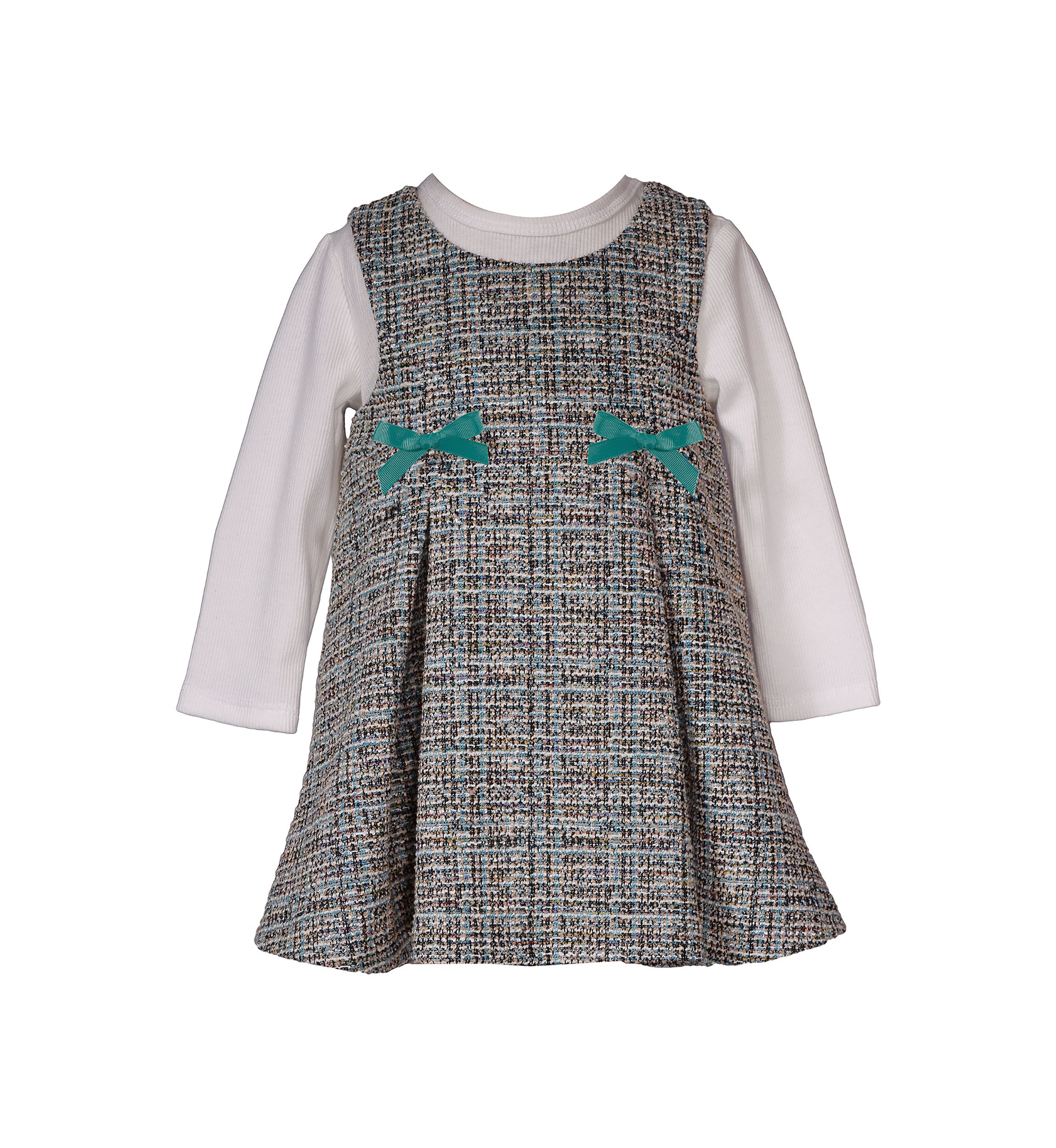 Toddler Girls Bouclé Jumper Dress Set