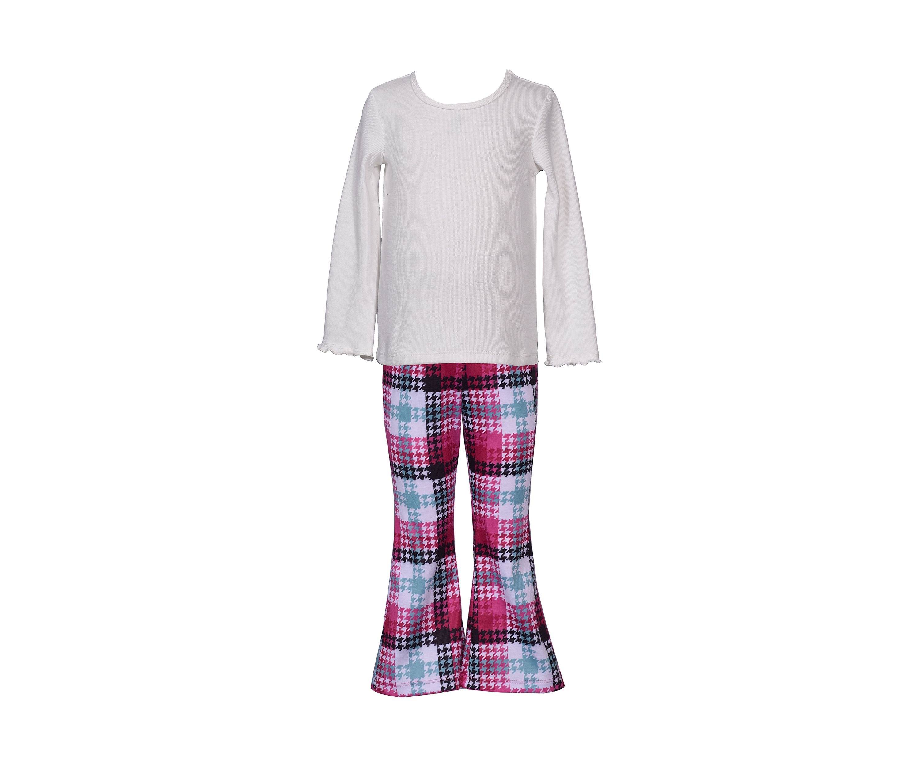 Toddler Girls Cardigan and Printed Flare Pants Set