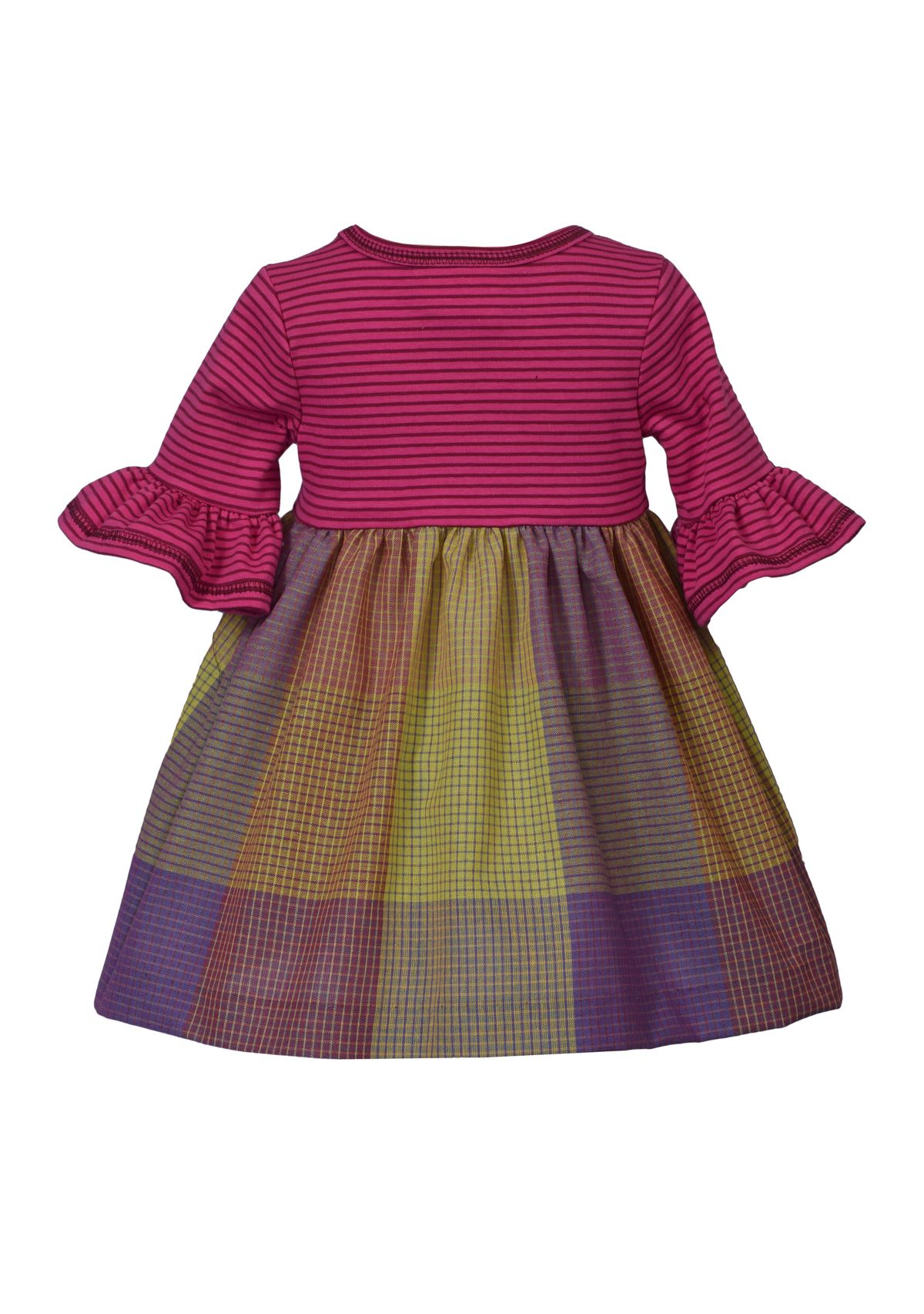 Toddler Girls 3/4 Sleeve Multi Plaid Dress