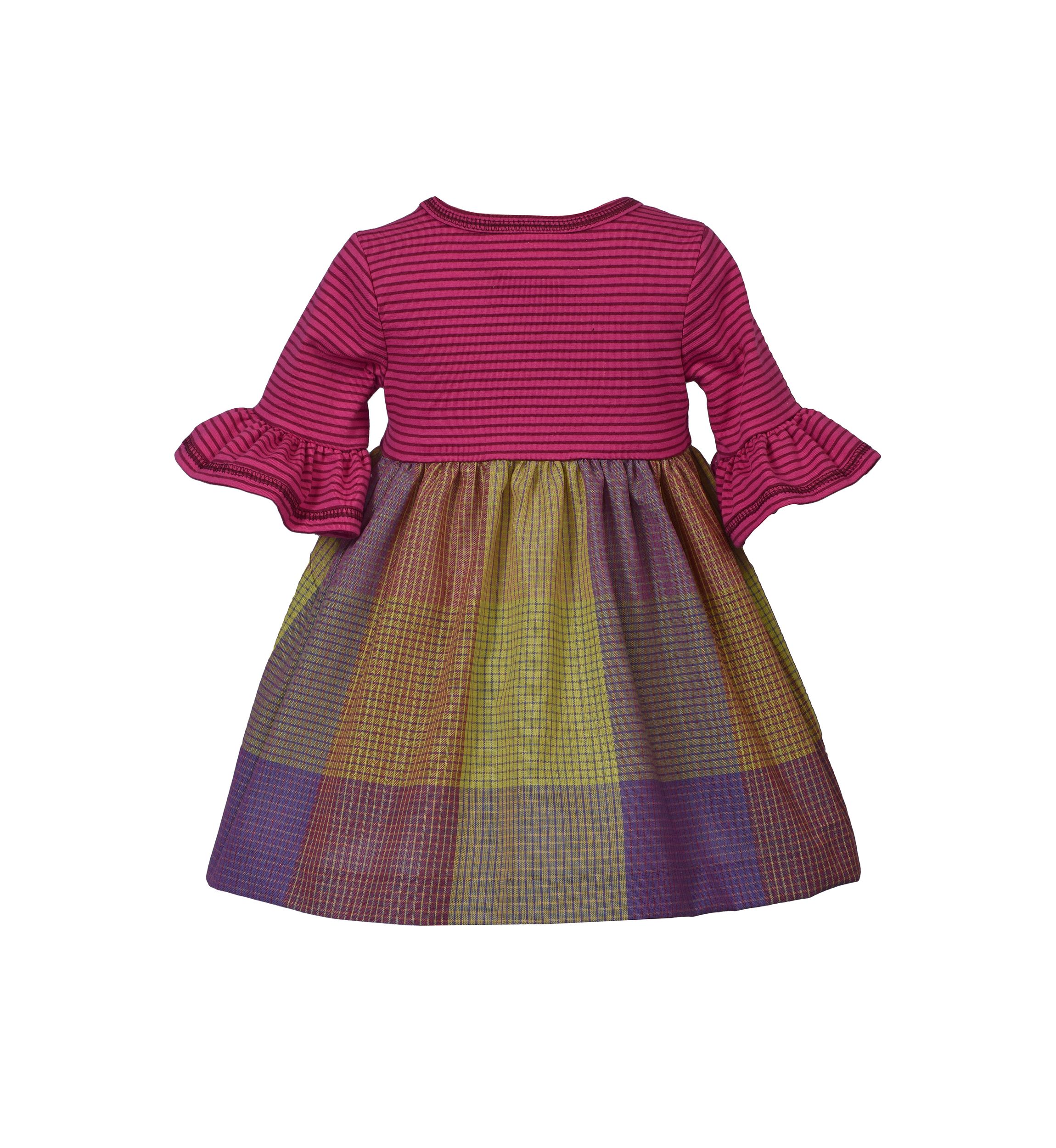 Toddler Girls 3/4 Sleeve Multi Plaid Dress