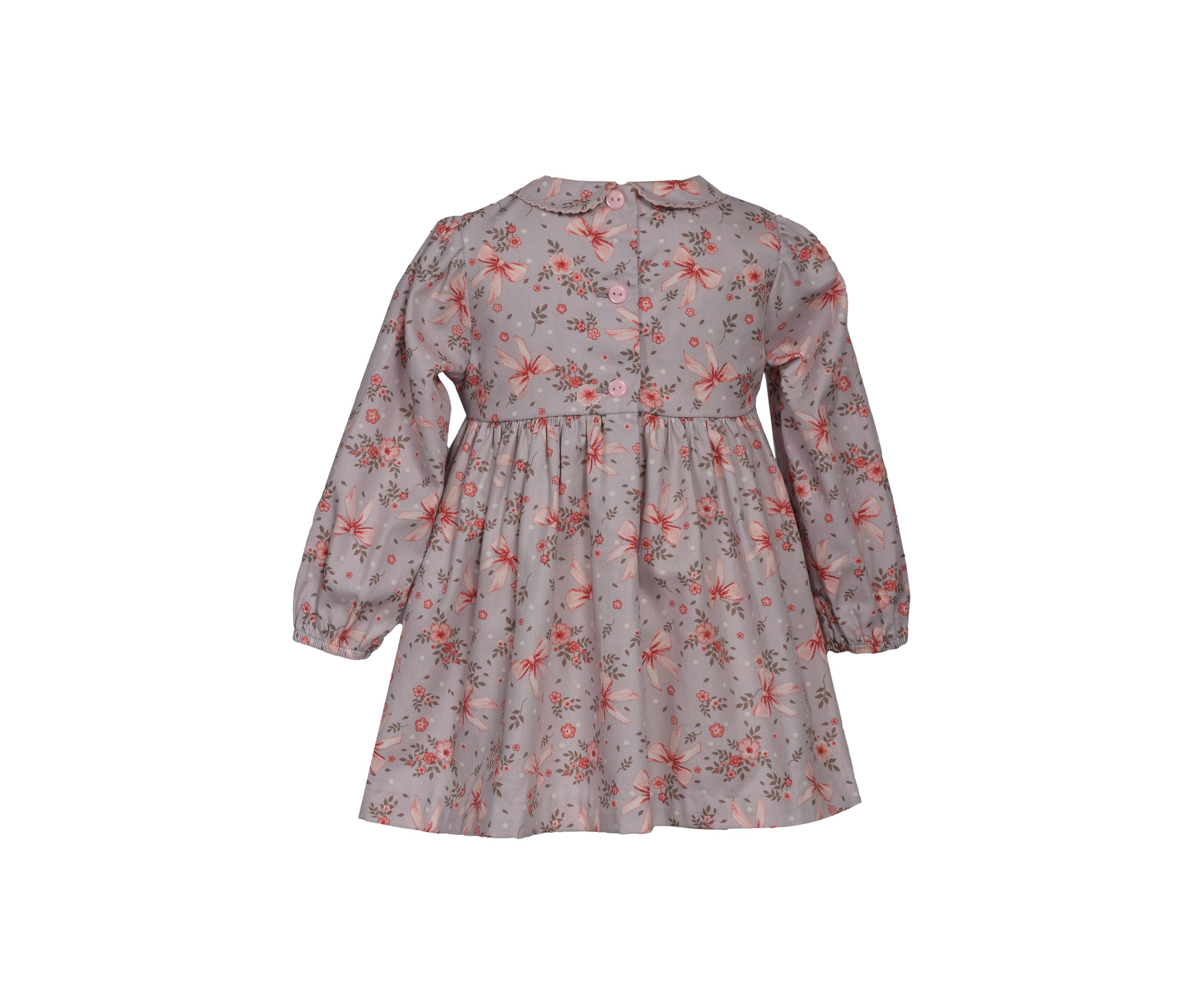 Toddler Girls Long Sleeve Floral Smocked Dress