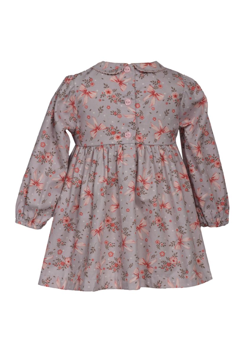 Toddler Girls Long Sleeve Floral Smocked Dress