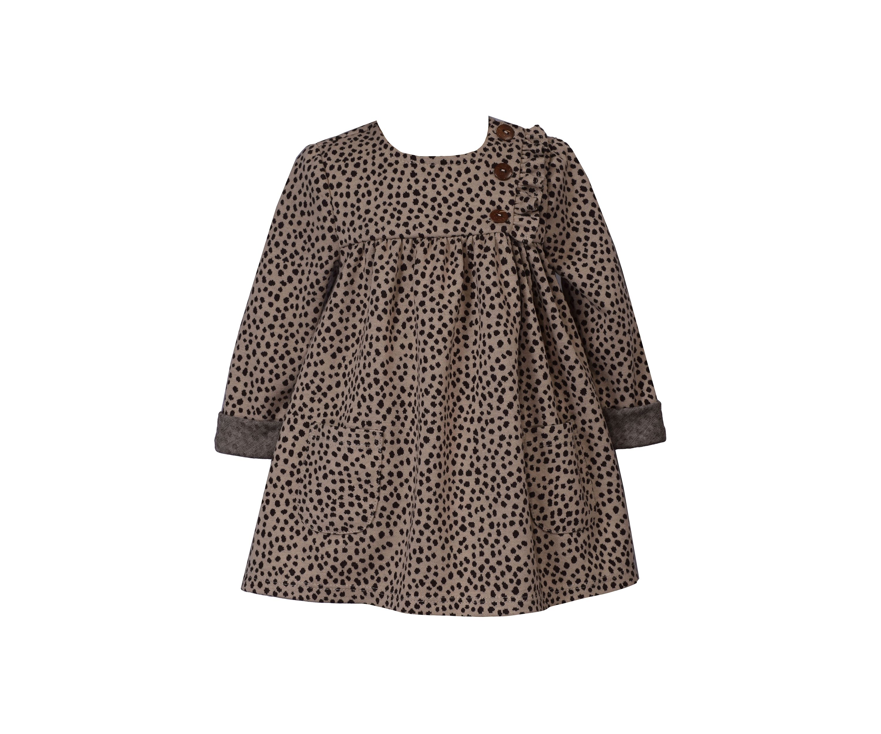 Toddler Girls Long Sleeve Animal Print Dress