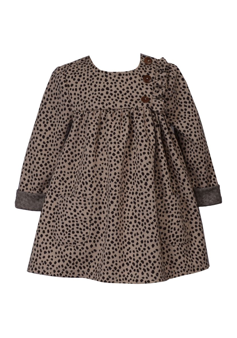 Toddler Girls Long Sleeve Animal Print Dress