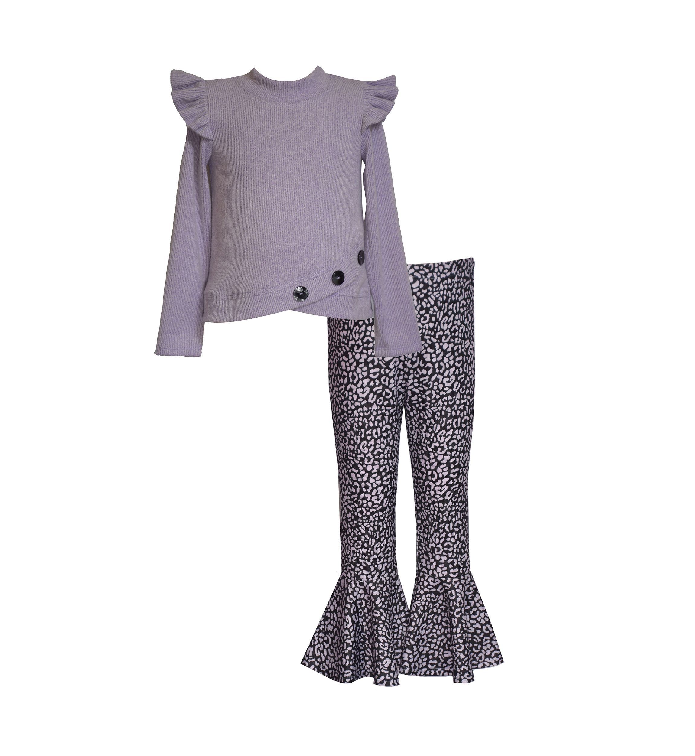 Toddler Girls Mock Neck Sweater and Printed Leggings Set