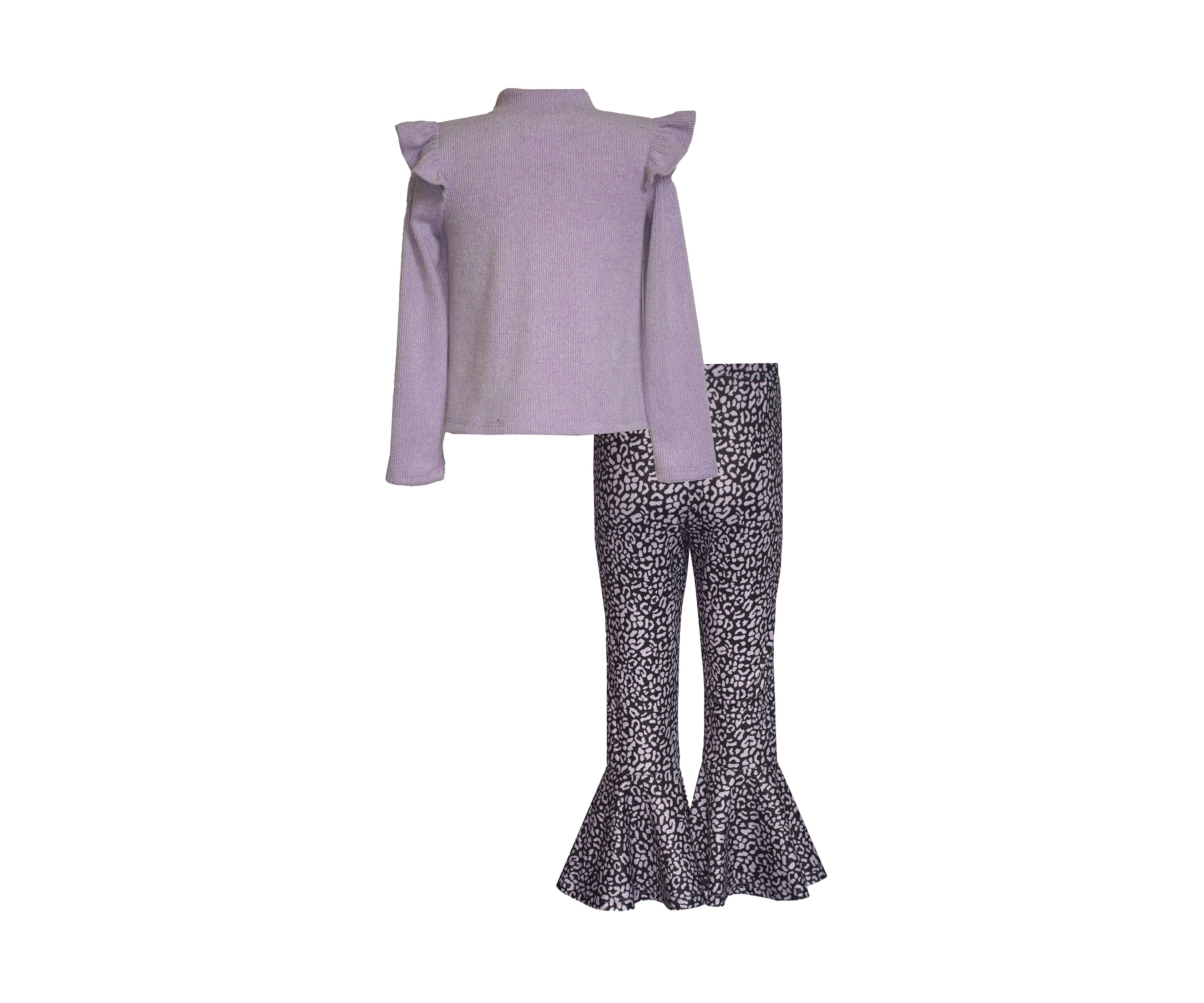 Toddler Girls Mock Neck Sweater and Printed Leggings Set